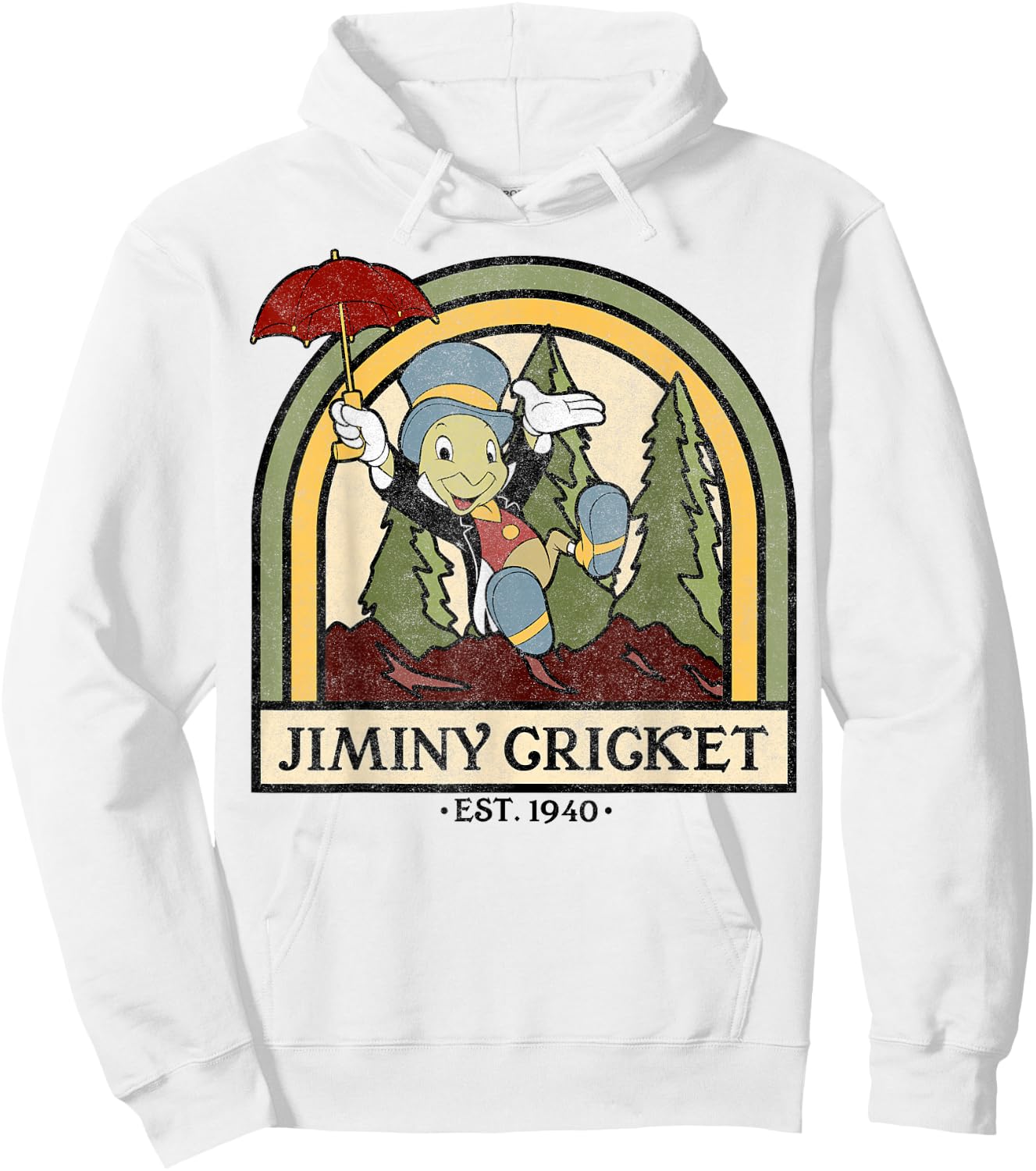 Disney Pinocchio Jiminy Cricket Established 1940 Hoodie - Hoodie | White