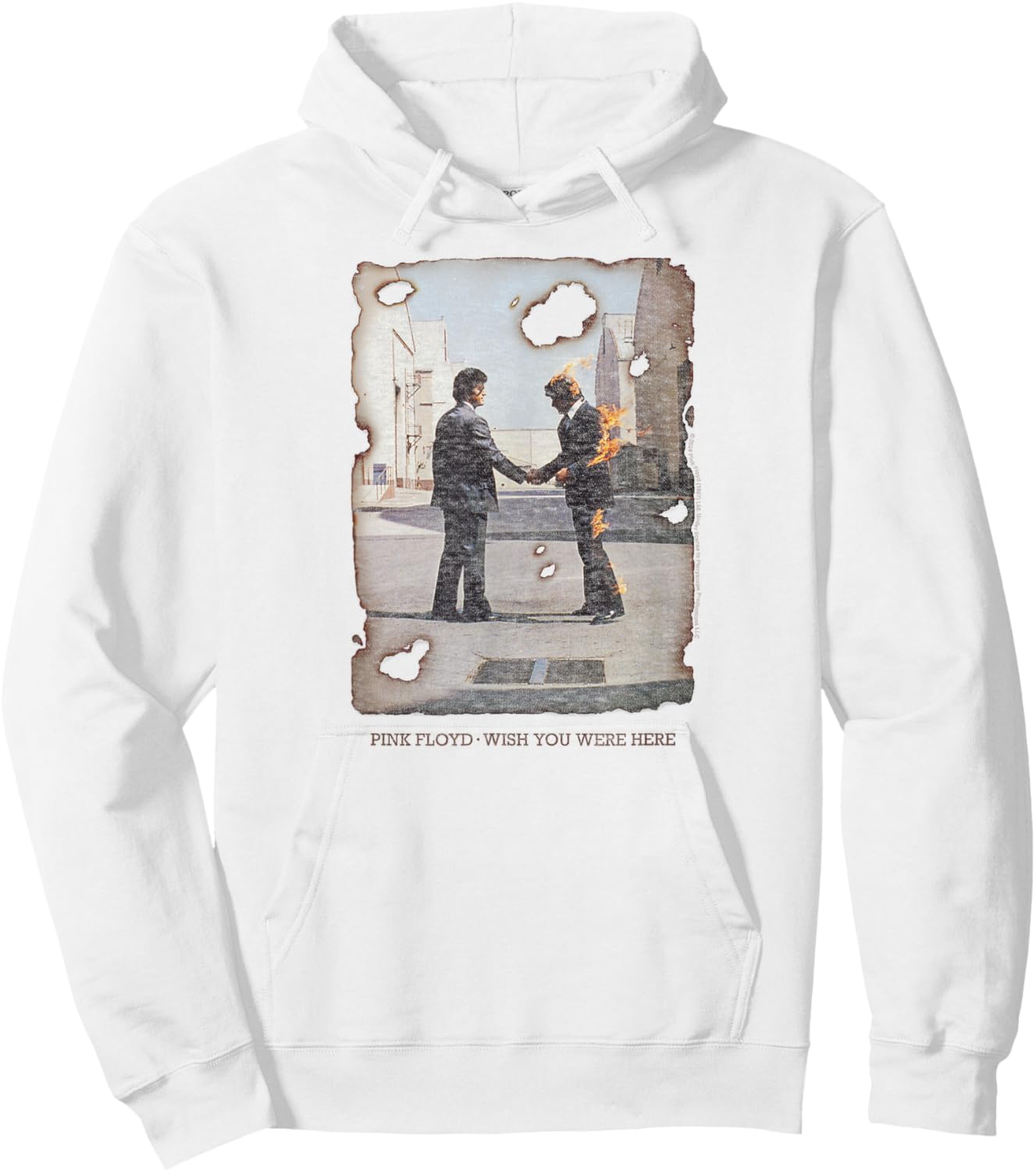 Pink Floyd - Wish You were Here Music Album Cover Hoodie - Hoodie | White