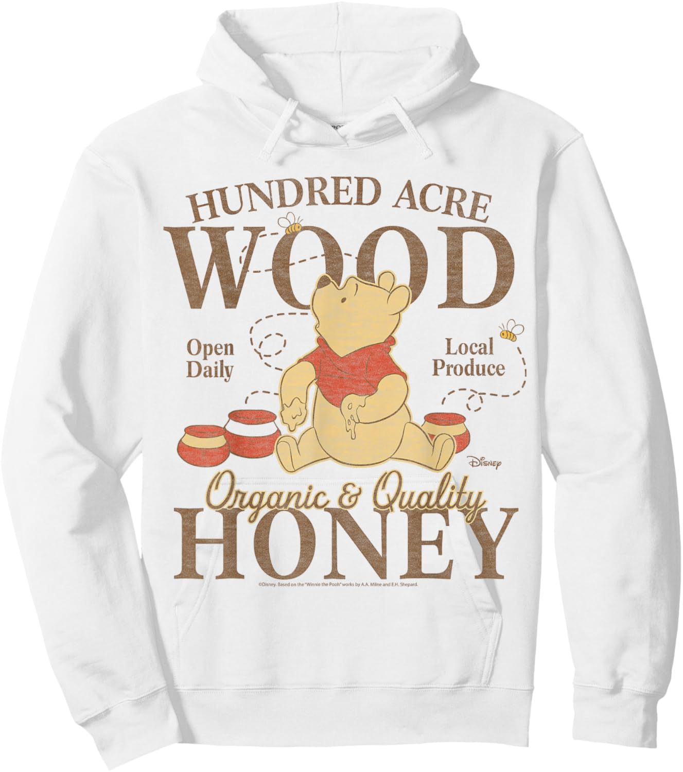 Winnie The Pooh - Hundred Acre Wood Pooh Organic Honey Hoodie - Hoodie | White