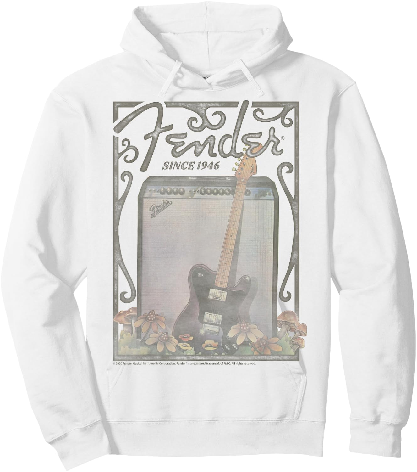 Fender Since 1946 Floral Poster Hoodie - Hoodie | White