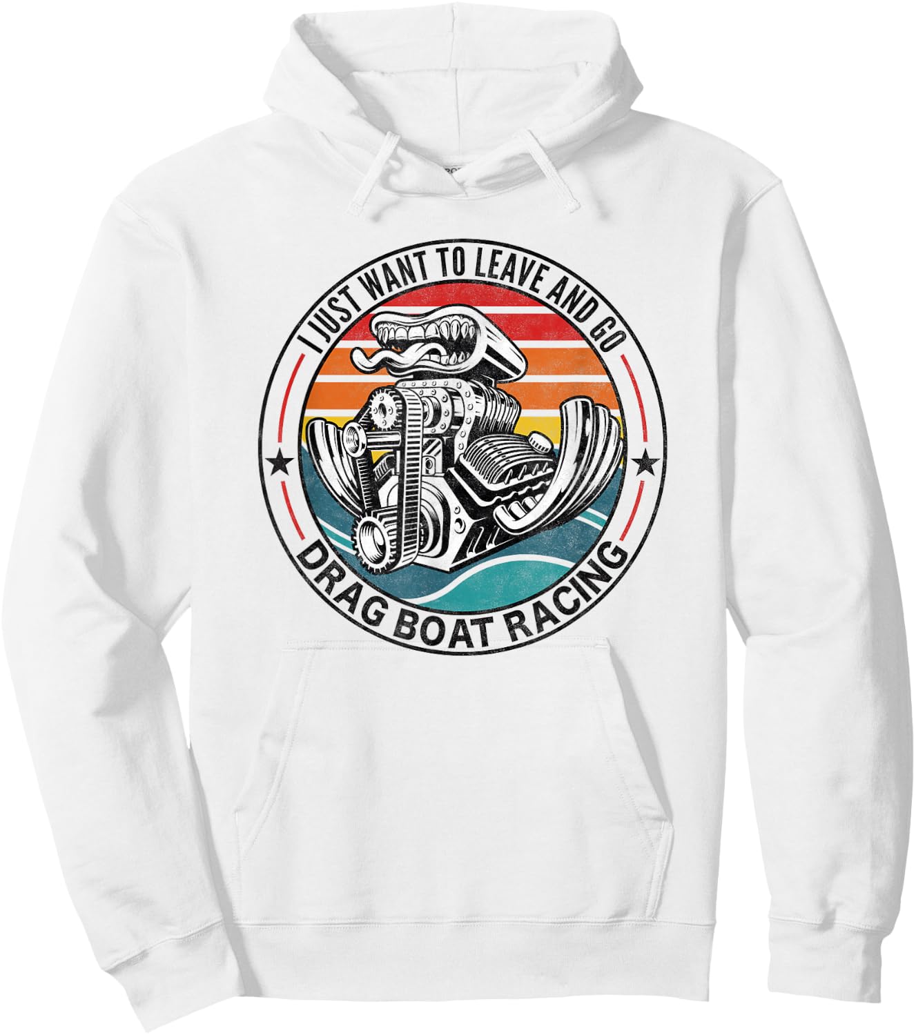 Retro Vintage Drag Boat Racing Drag Boat Hoodie - Hoodie | White