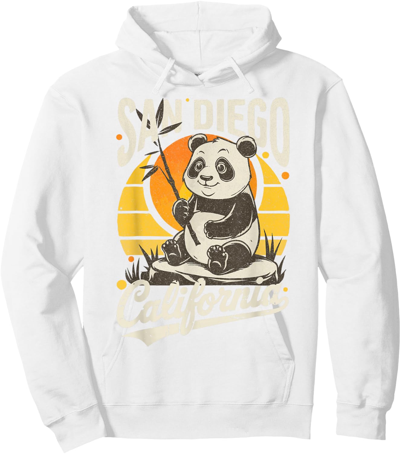 San Diego Retro Panda Zoo California State Costume Hoodie - Hoodie | White