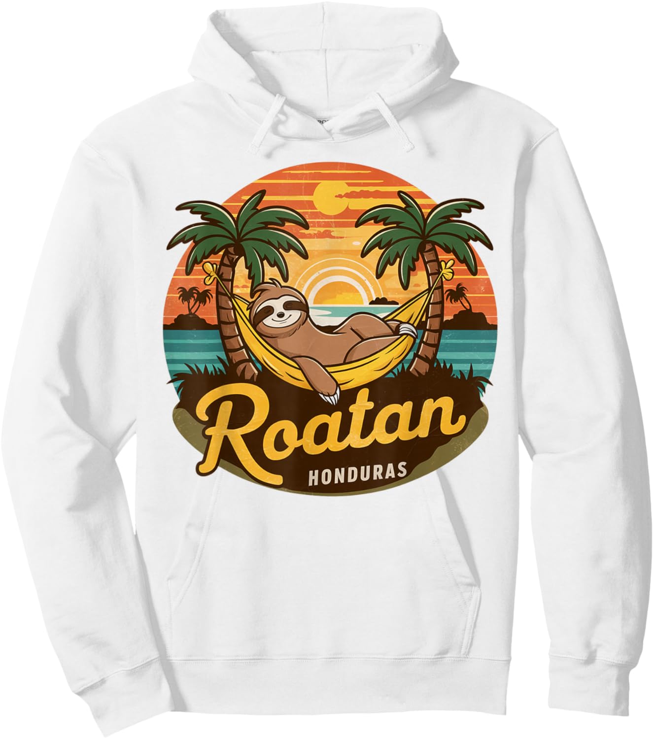 Roatan Sloth, Roatan Honduras Sloth, Roatan Hoodie - Hoodie | White