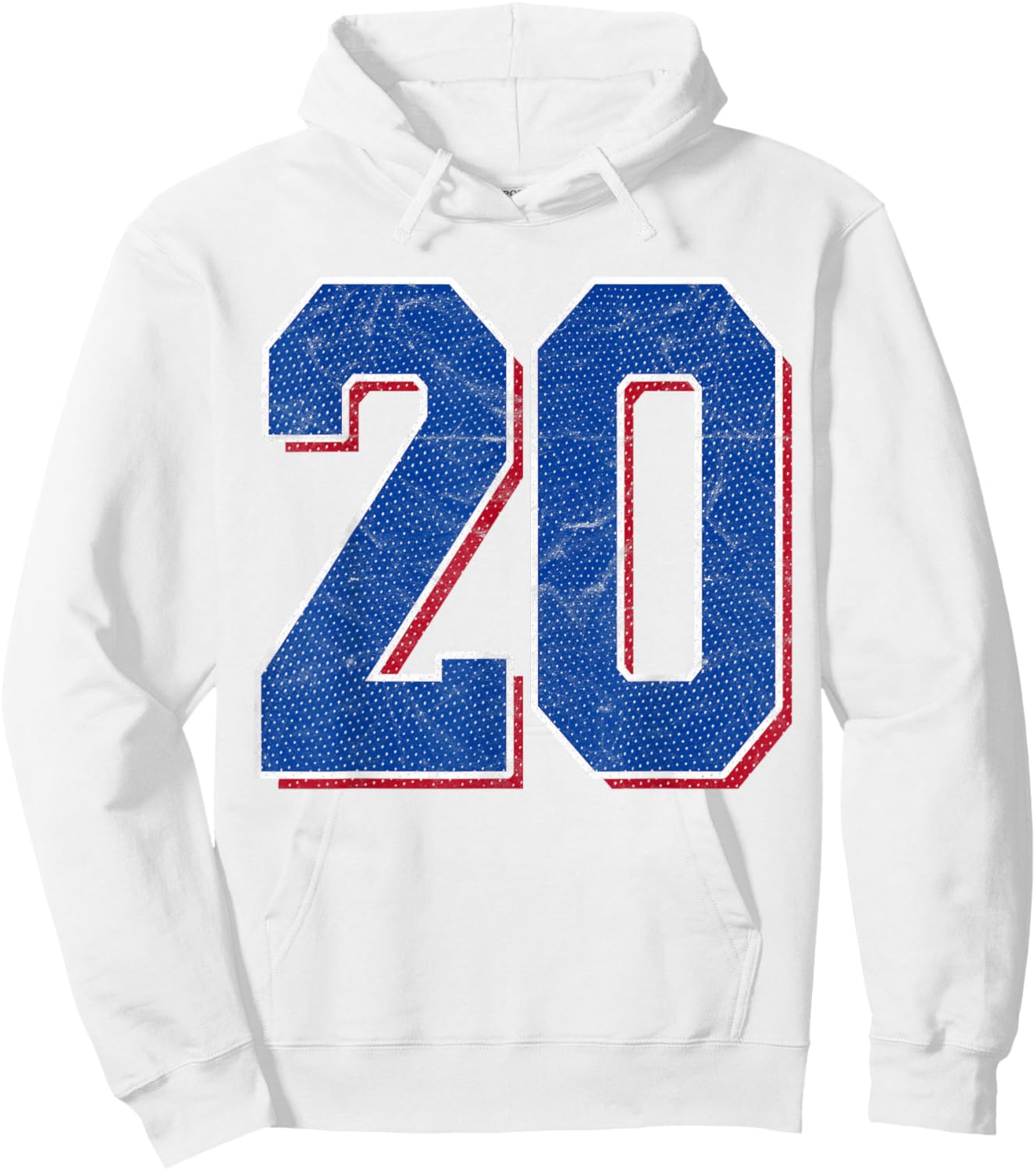 Number 20 Numbered Uniform Sports Team Jersey 20th Birthday Hoodie - Hoodie | White