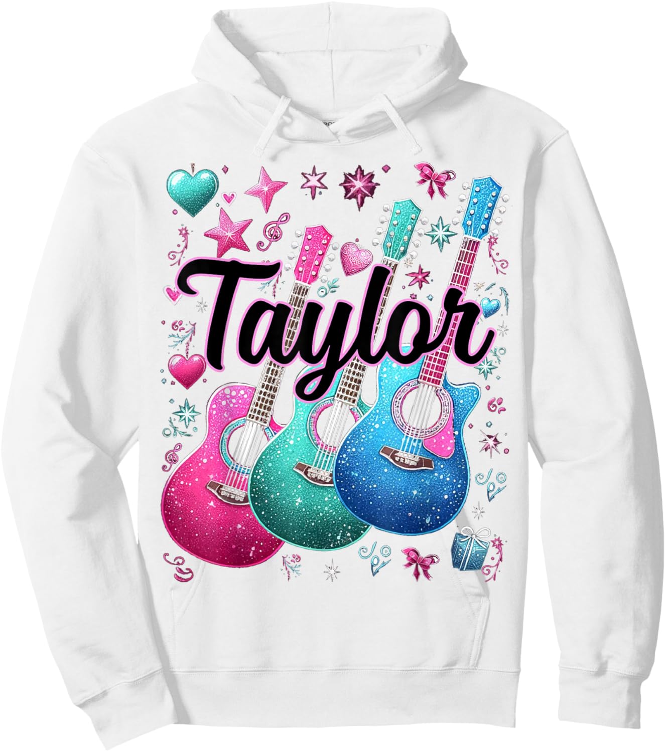 Taylor First Name I Love Taylor Girl Groovy 80's Vintage Hoodie - Hoodie | White