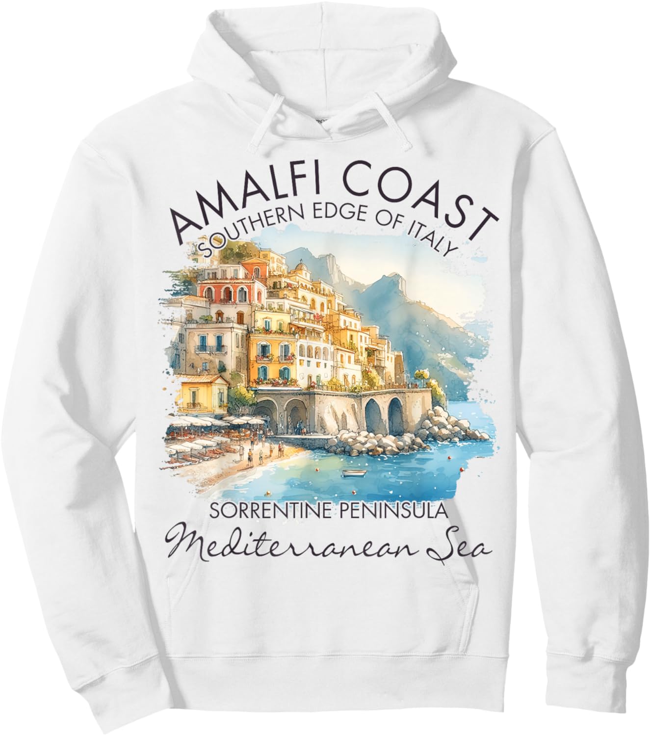 Amalfi Coast Italy Travel Vacation Southern Edge of Italy Hoodie - Hoodie | White