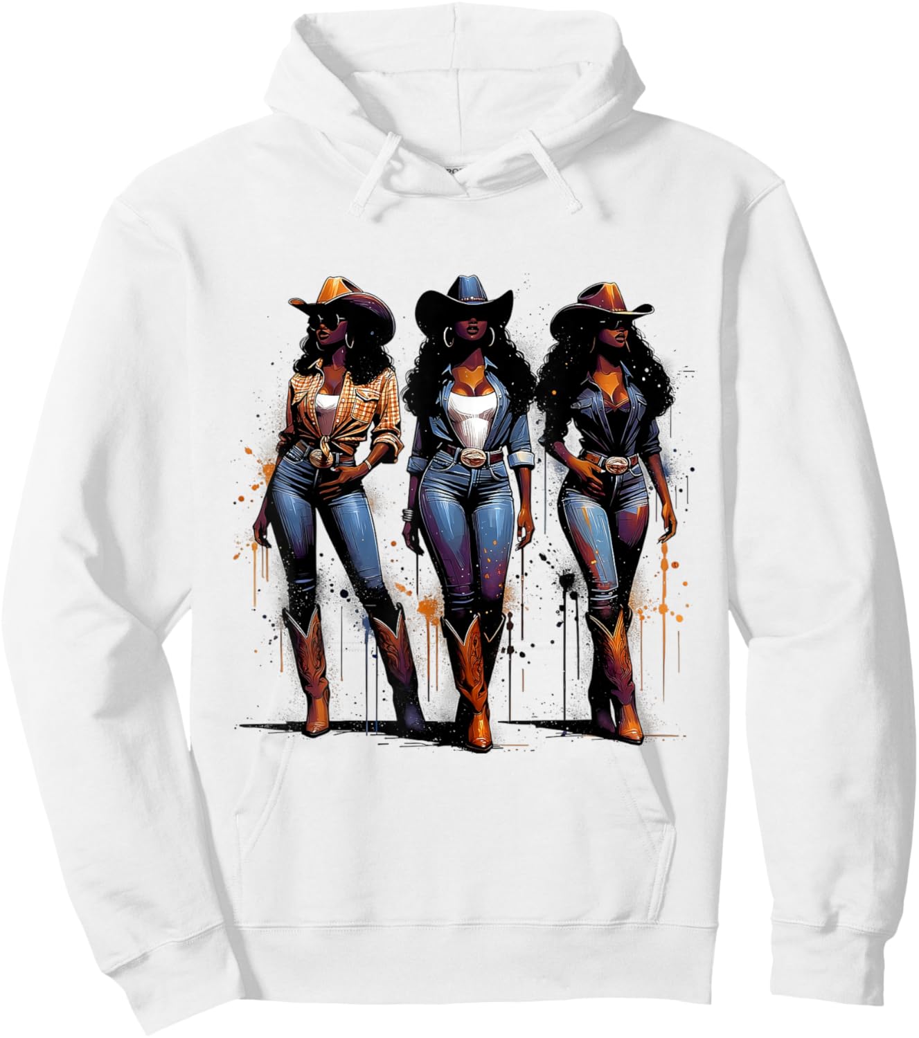 Melanin Rodeo Queen Black Cowgirl African American Western Hoodie - Hoodie | White