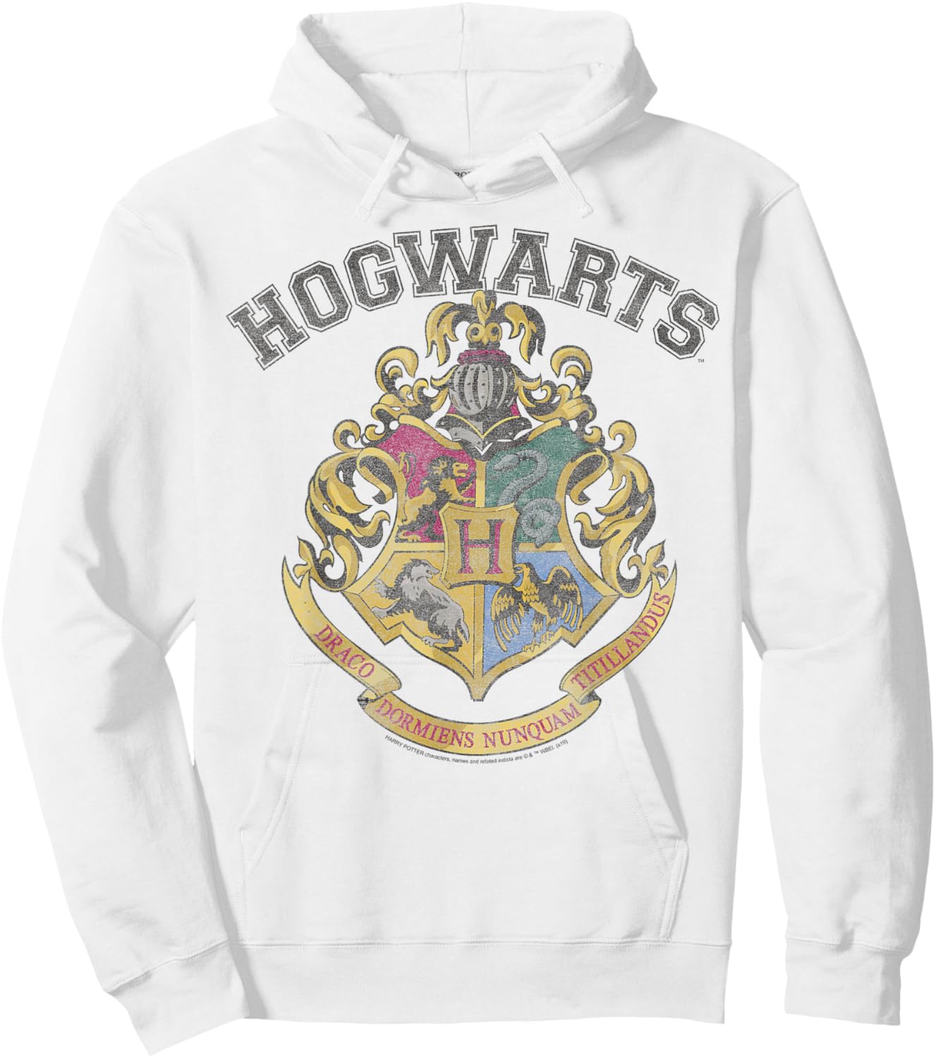 Harry Potter Hogwarts Vintage Crest Short Sleeve Hoodie - Hoodie | White