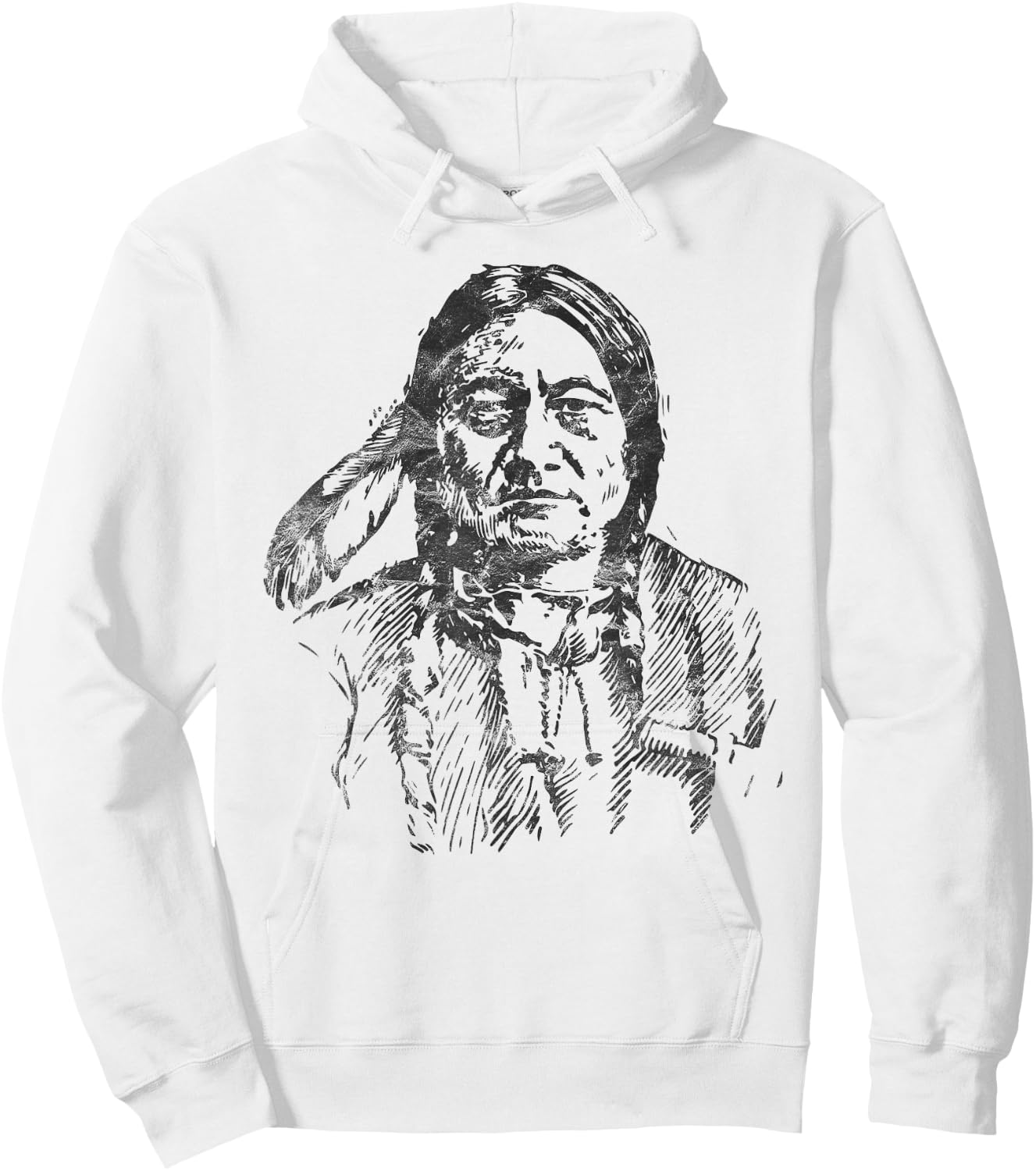 Sitting Bull Native American Indian Warrior Chief vintage Hoodie - Hoodie | White