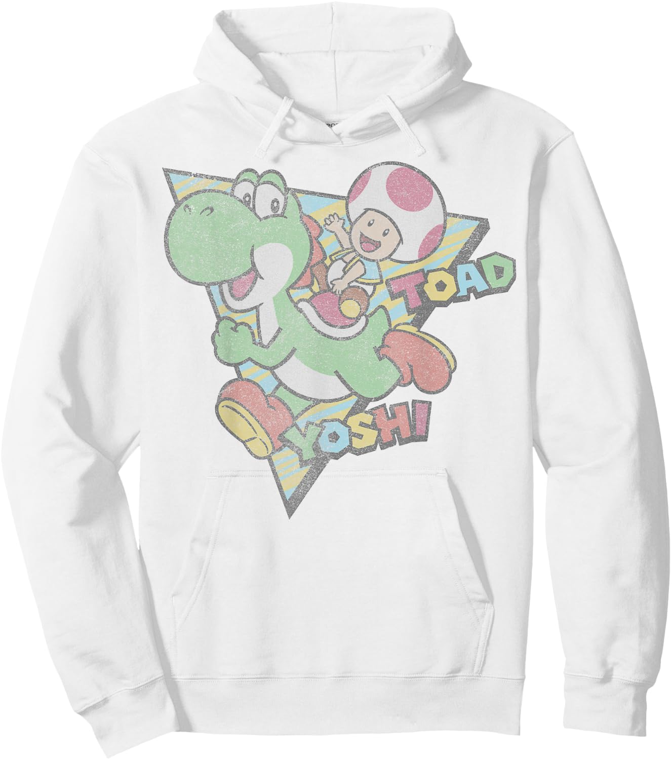 Super Mario Toad & Yoshi Vintage Nintendo Game Portrait Hoodie - Hoodie | White