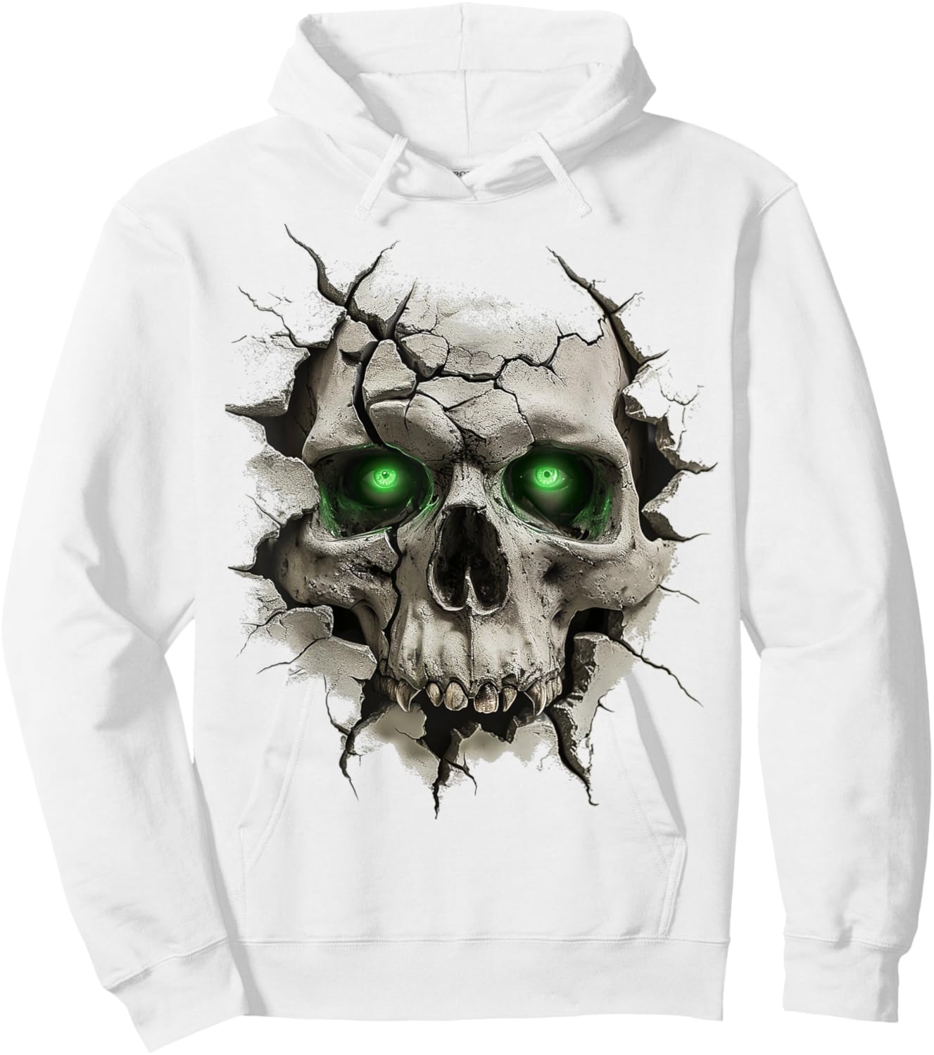 Skull Graphic Art Motif Artwork Skull Hoodie - Hoodie | White