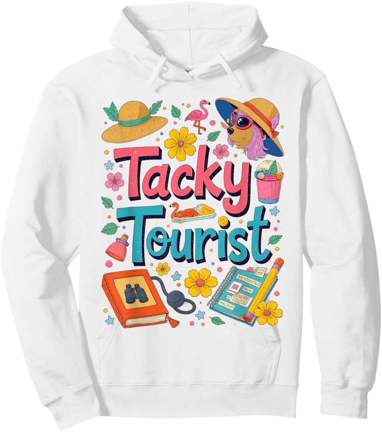 Vacay Tacky Tourist Outfit Wacky Cruise Costume Idea Tacky Hoodie - Hoodie | White