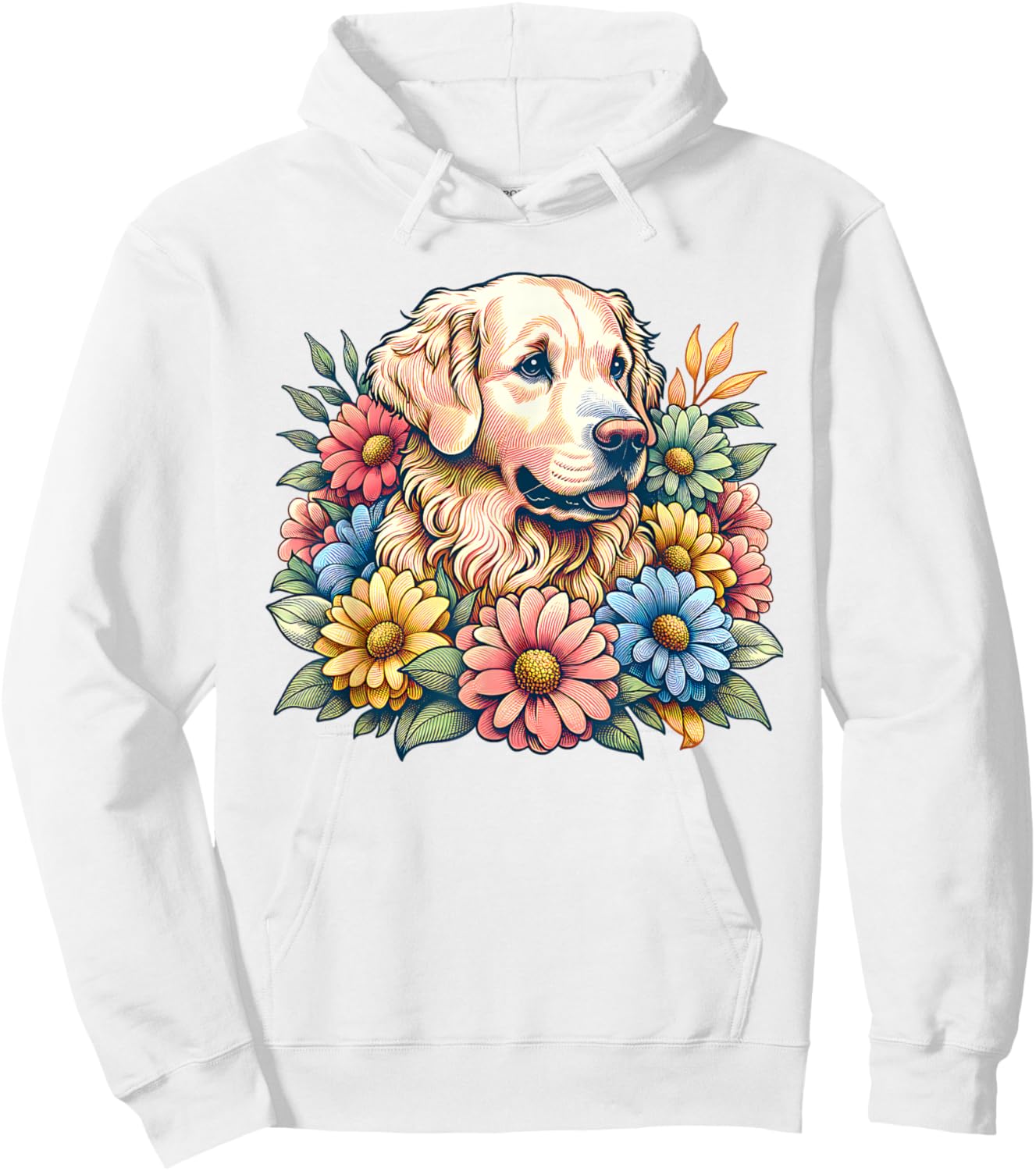 Golden Retriever Dog Summer Flowers Women Hoodie - Hoodie | White