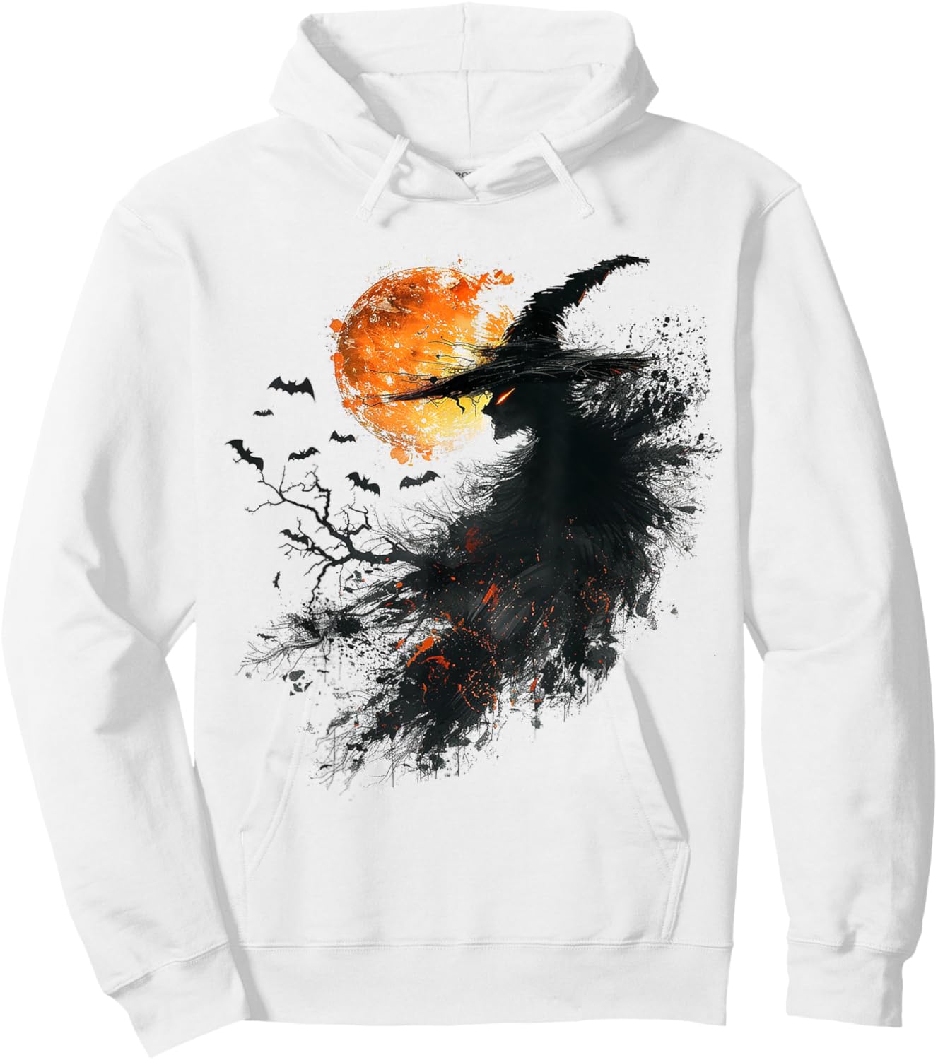 Witch Costume Halloween Graphic Art Witch Hoodie - Hoodie | White