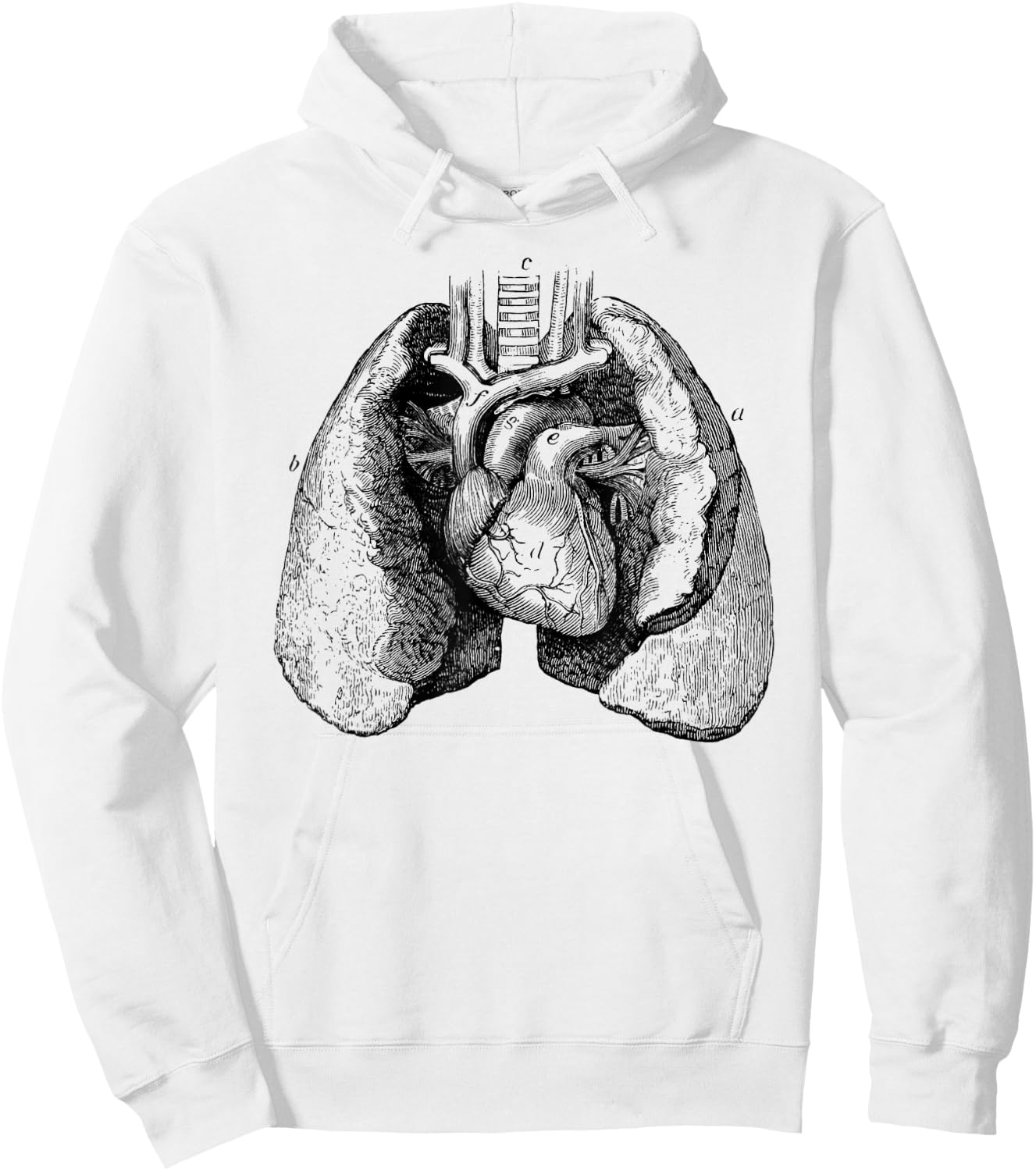 Human heart lungs anatomy Vintage medical Anatomical Heart Hoodie - Hoodie | White