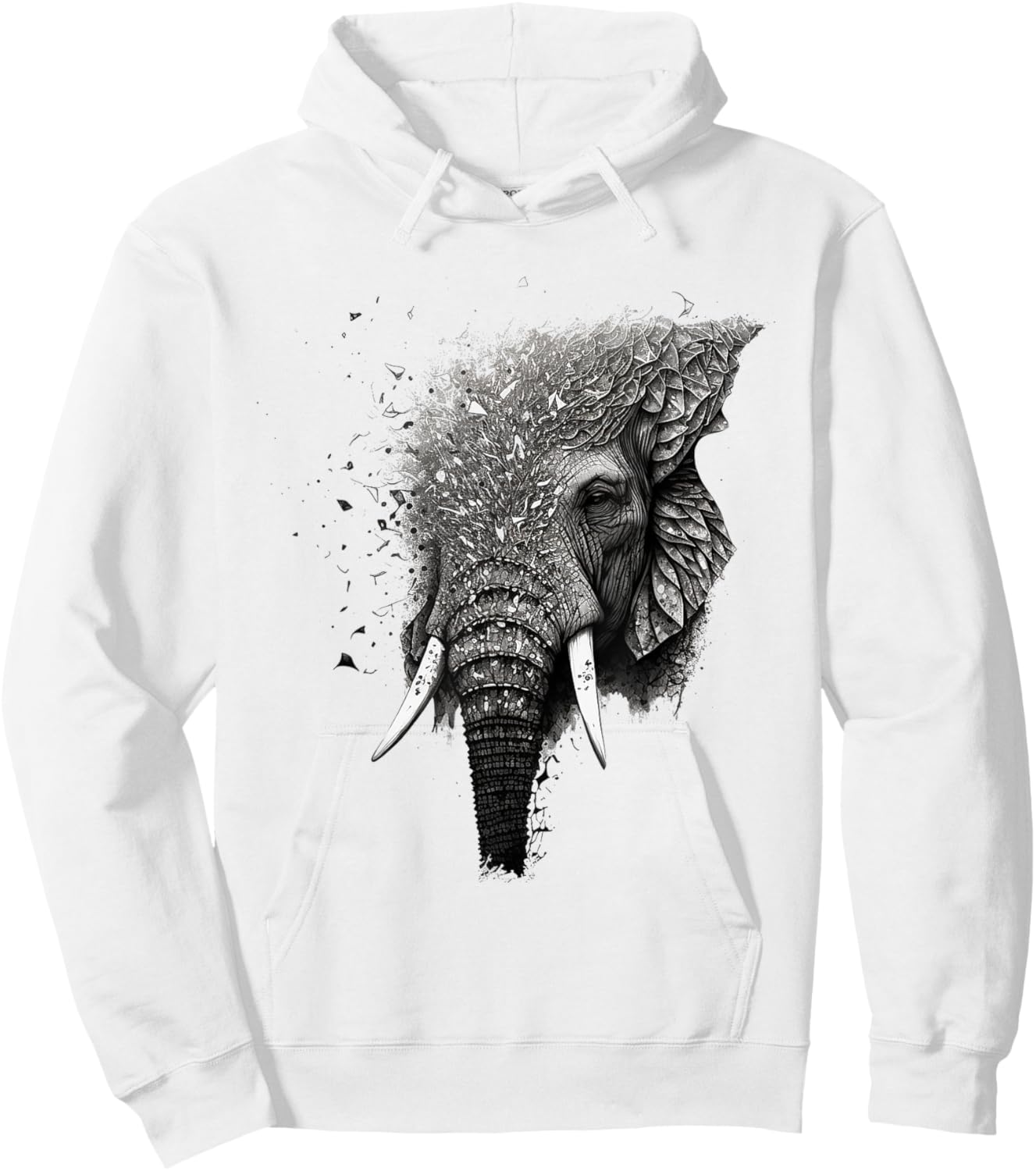 Elephant Drawing Animal Elephant Hoodie - Hoodie | White