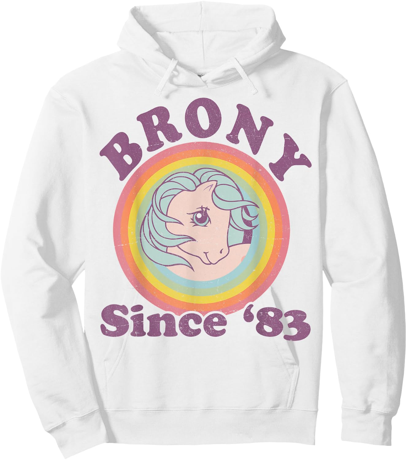 My Little Pony Brony Since '83 Retro Rainbow Circle Hoodie - Hoodie | White
