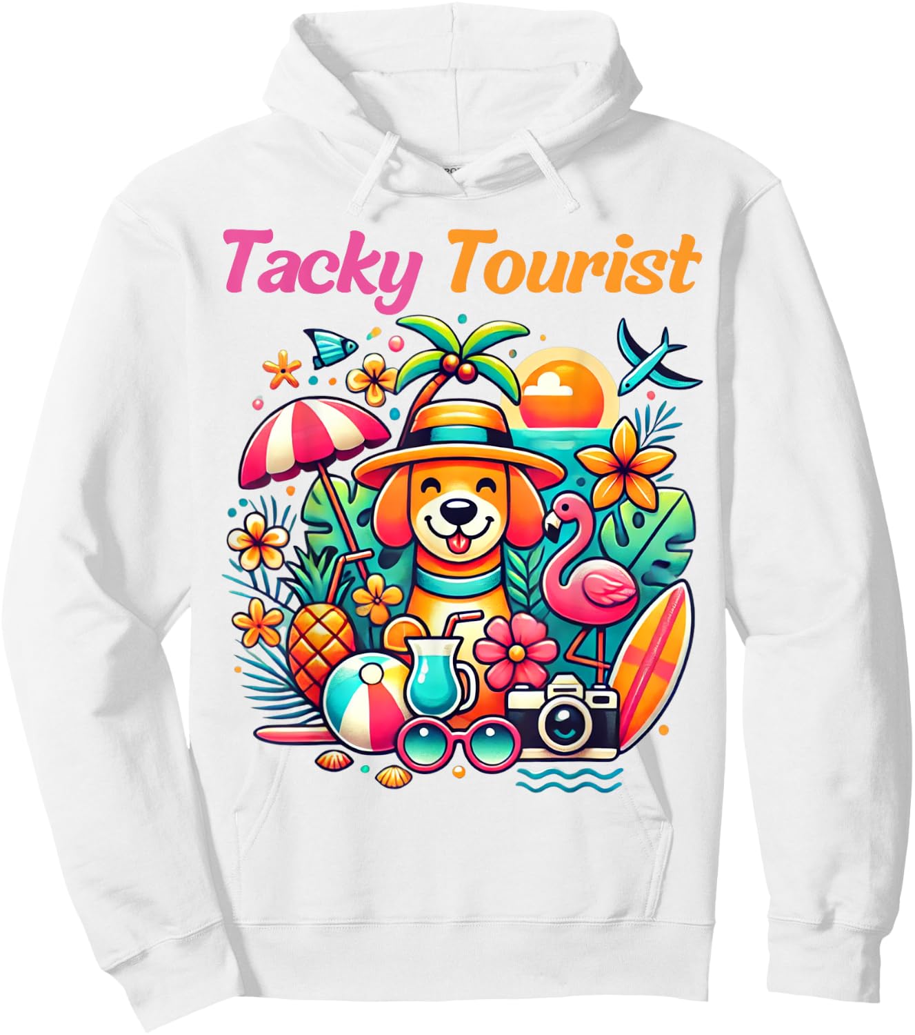 Vacay Tacky Tourist Outfit Wacky Cruise Costume Idea Tacky Hoodie - Hoodie | White