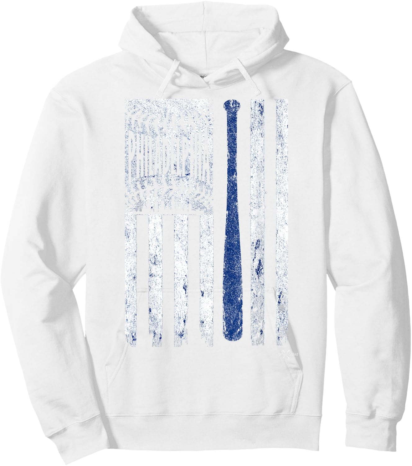 The Vintage Philadelphia Baseball Flag | Patriotic Baseball Kids Men Hoodie - Hoodie | White