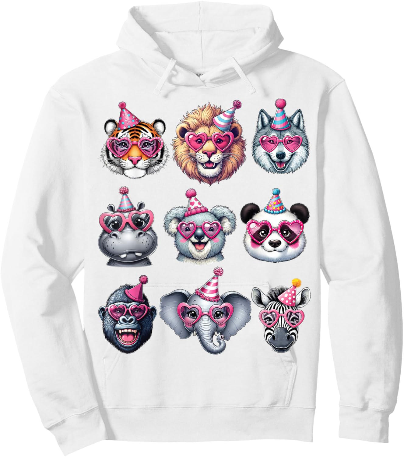Zoo Animals Birthday Party Wildlife Lovers Boys Girls Kids Hoodie - Hoodie | White