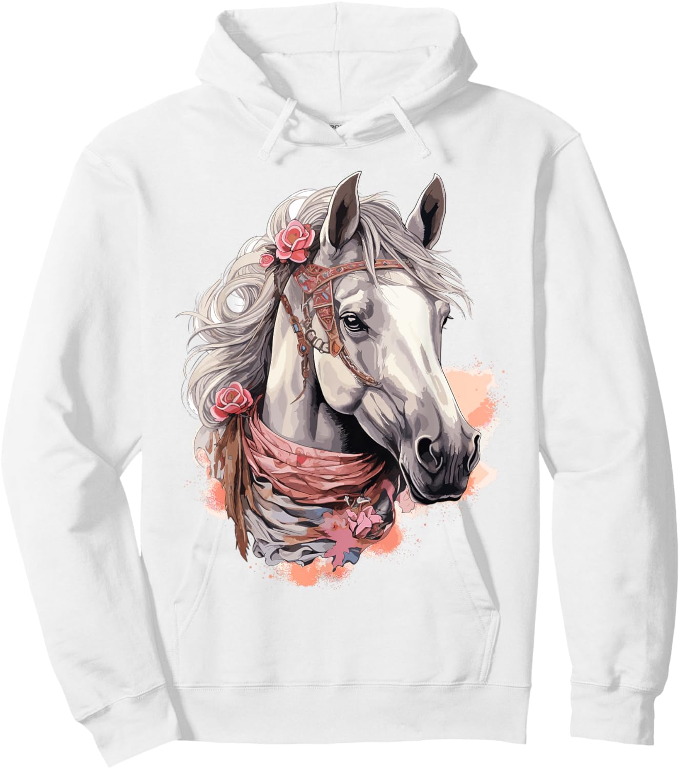 Horse Women Children Girls Riding Horse Hoodie - Hoodie | White