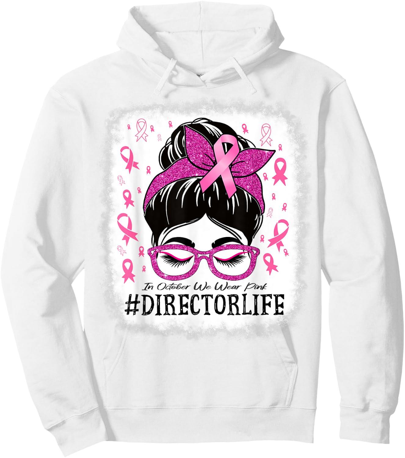 Director In October We Wear Pink Breast Cancer Awareness Hoodie - Hoodie | White