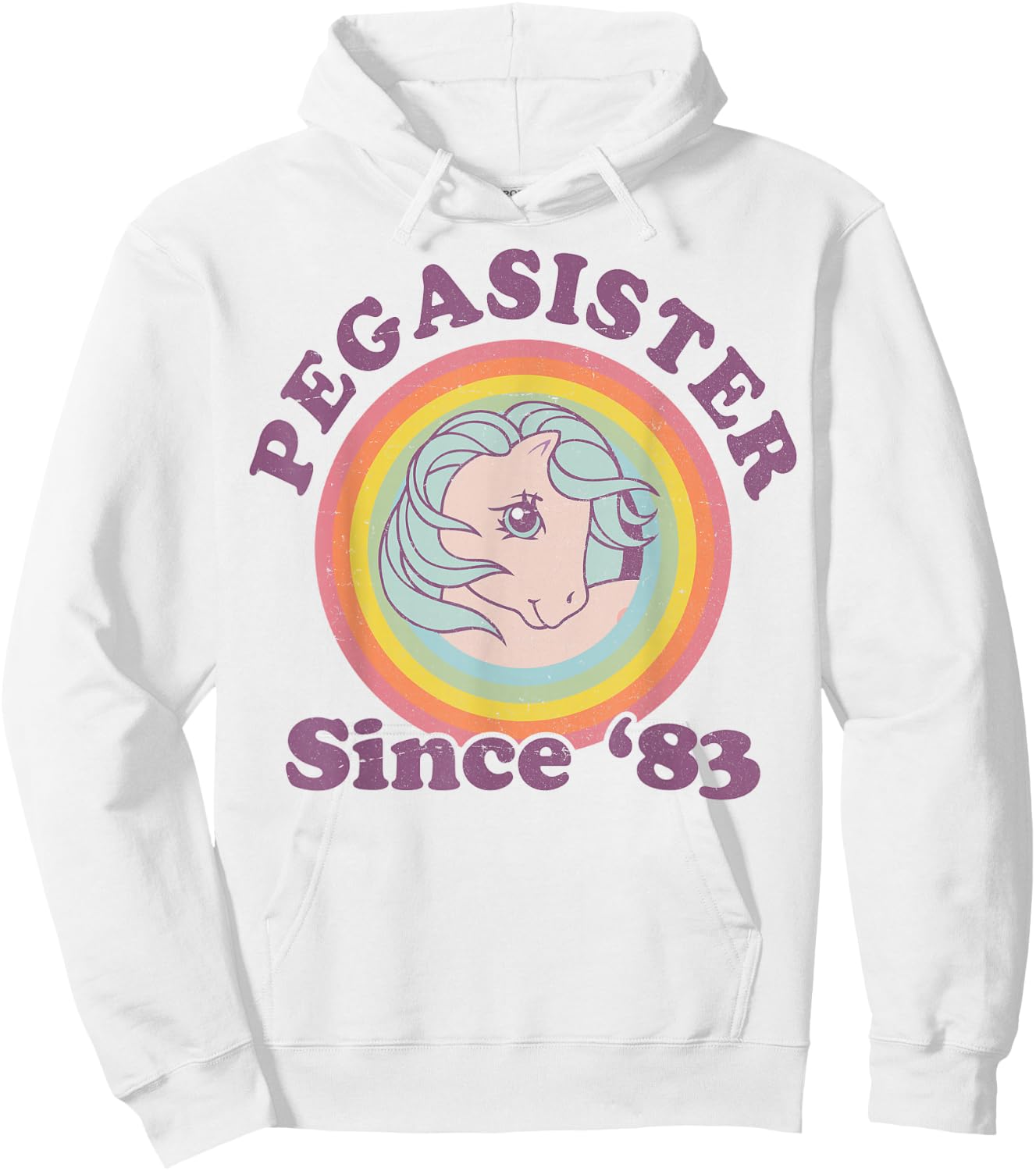 My Little Pony Pegasister Since '83 Retro Rainbow Circle Hoodie - Hoodie | White