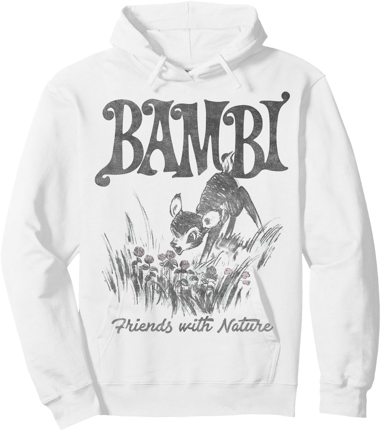 Disney Bambi Friends with Nature Pencil Sketch Hoodie - Hoodie | White
