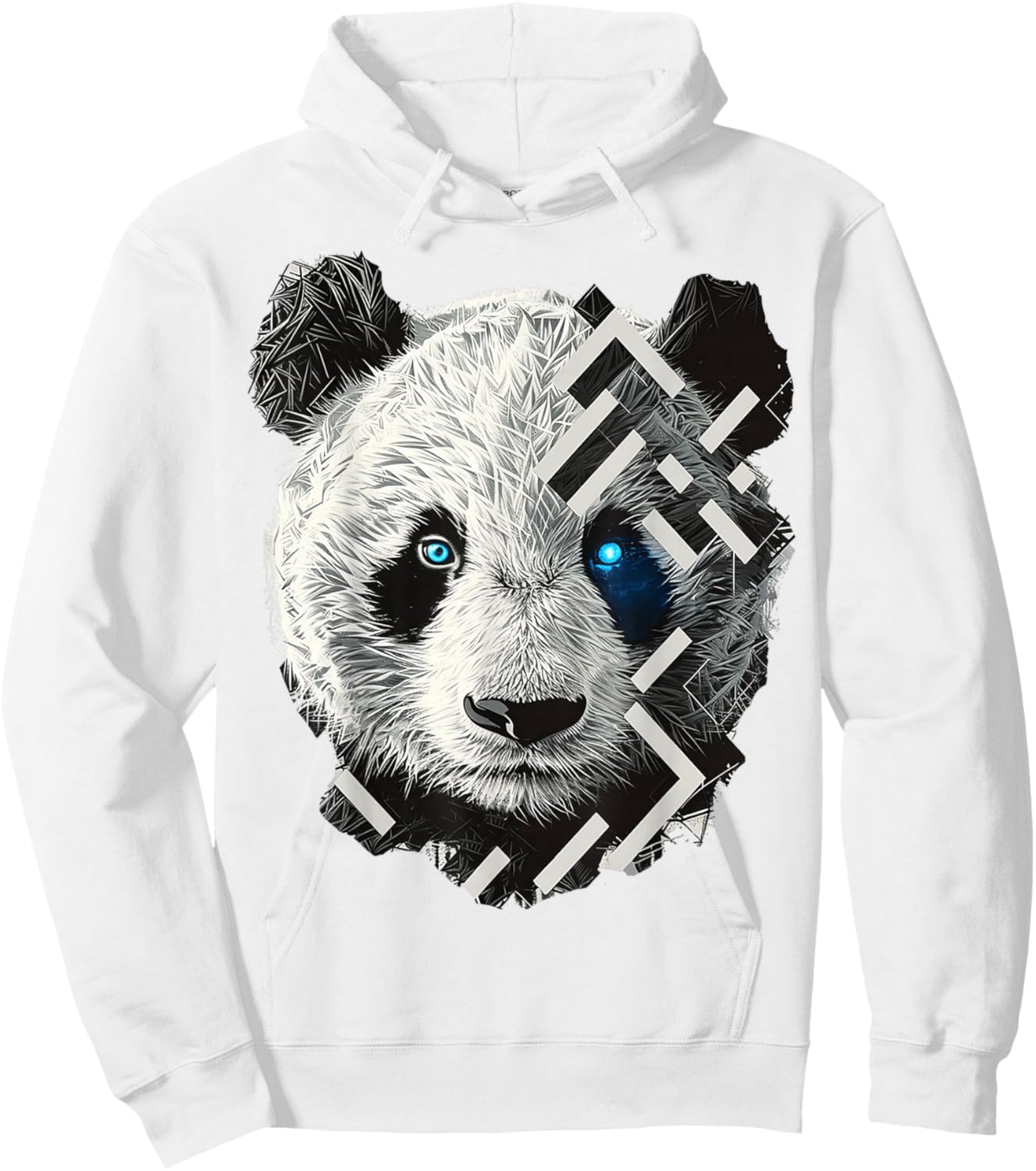 Panda Drawing Animal Geometric Art Panda Hoodie - Hoodie | White