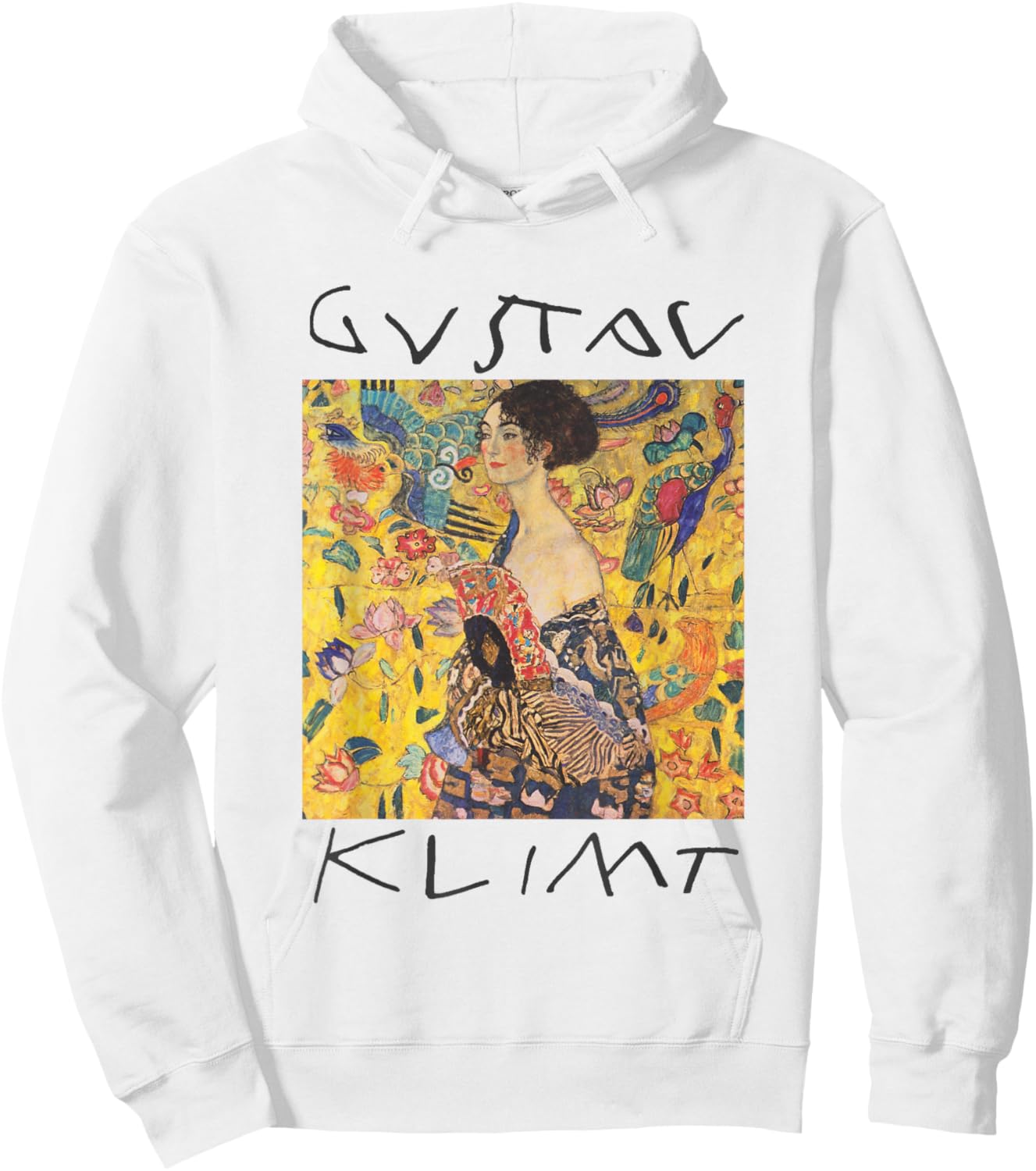 Gustav Klimt Lady With A Fan Vintage Painting Hoodie - Hoodie | White