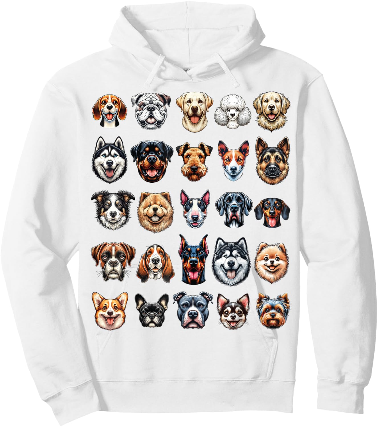Types Of Dogs Breeds Chart Educational Canine Enthusiast Hoodie - Hoodie | White