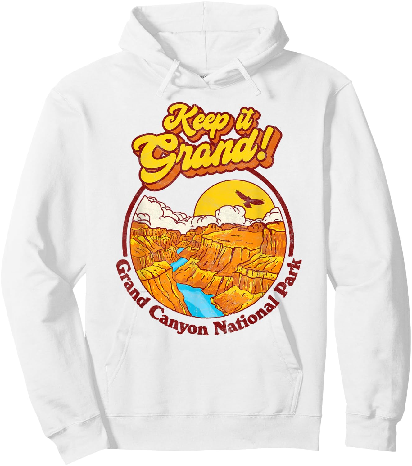 Keep It Grand! Grand Canyon National Park Vintage Graphic Hoodie - Hoodie | White