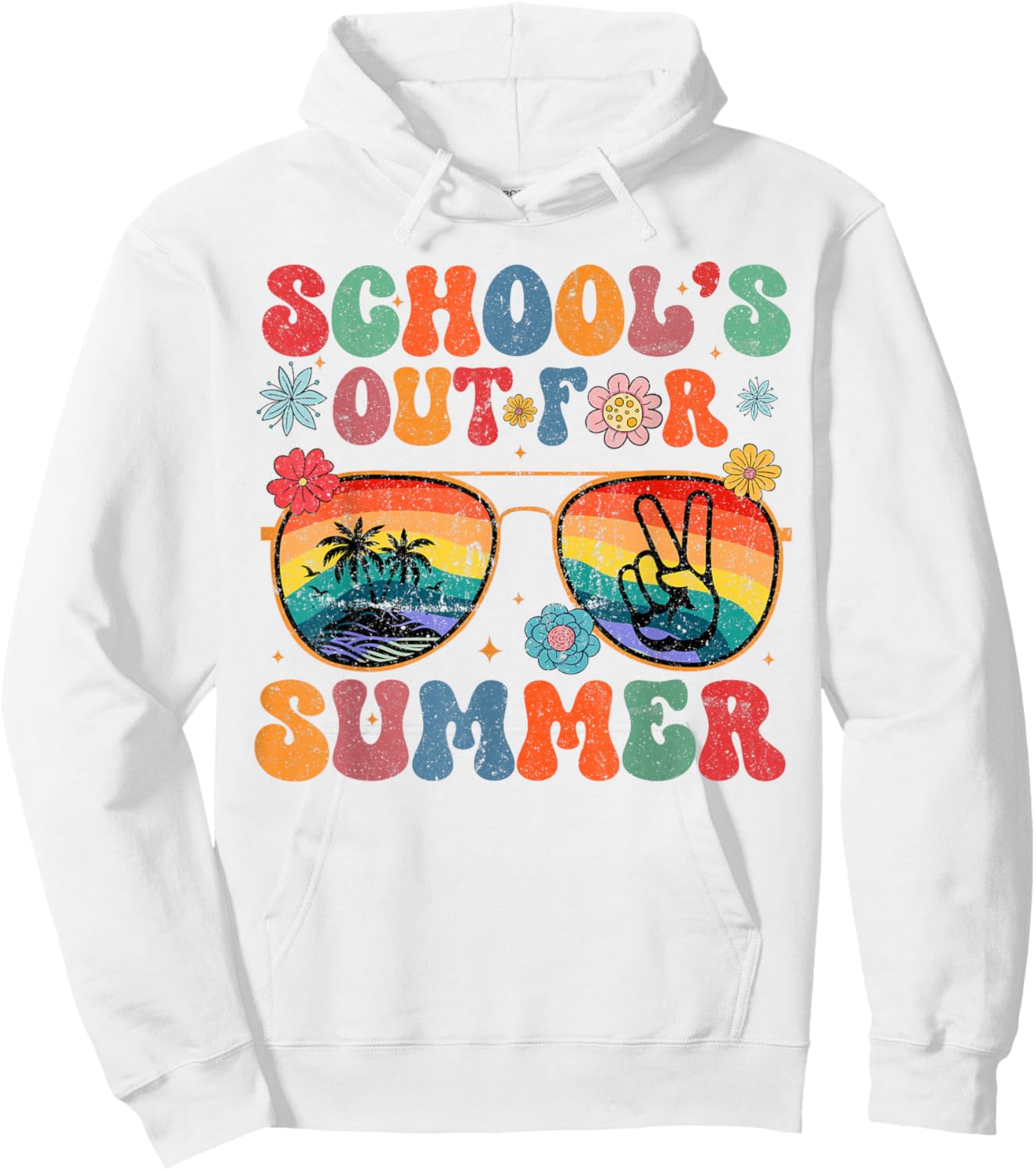 Last Day Of School Groovy School's Out For Summer Teacher Hoodie - Hoodie | White