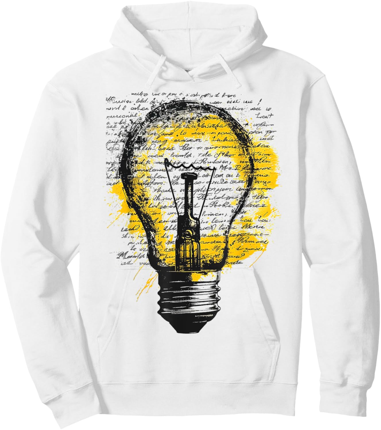 Light Bulb Text Painting Abstract Art Drawing Graphic Hoodie - Hoodie | White