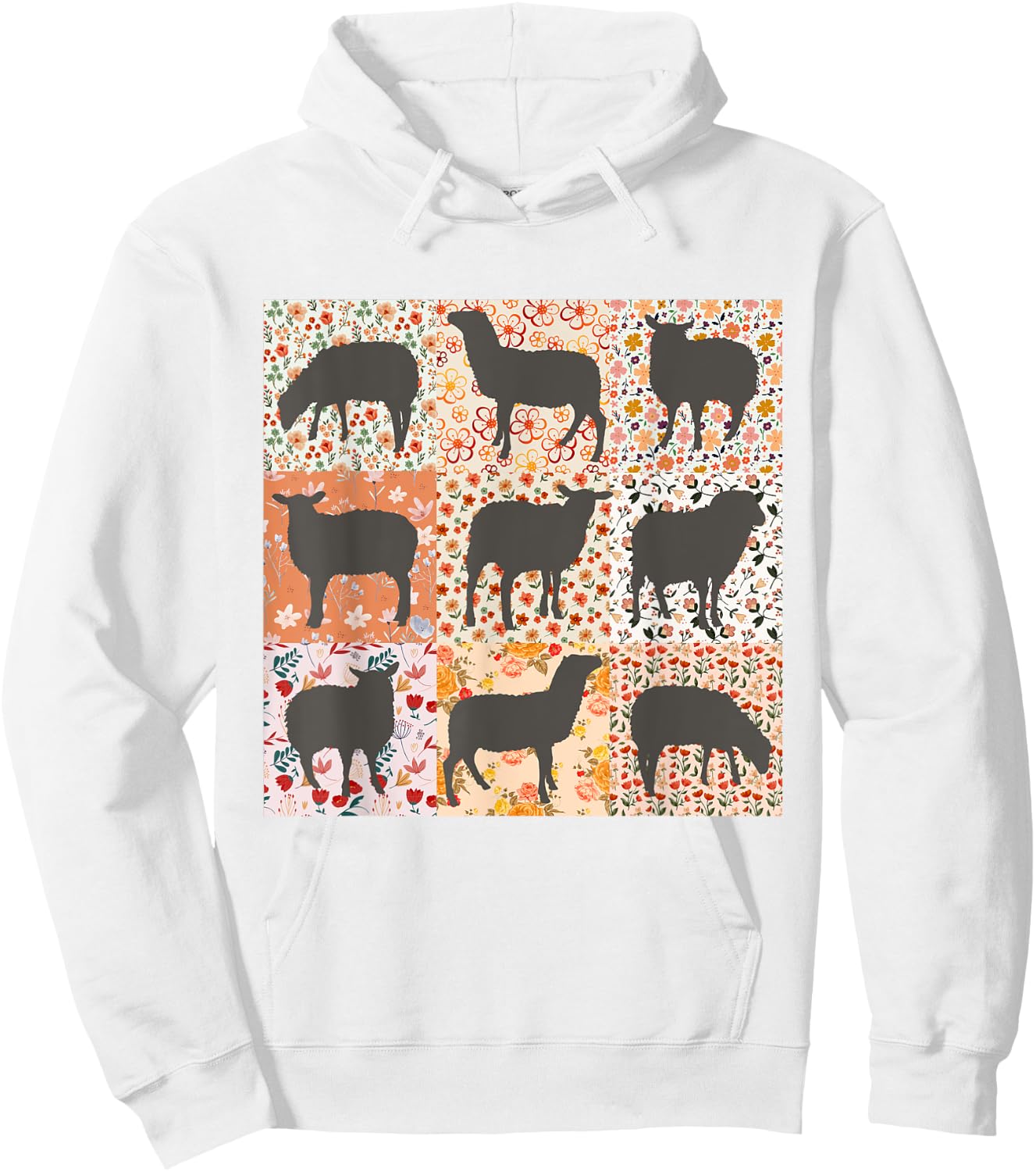 Sheep Lover Sheep Mom Sheep Mama Farmer Floral Boho Sheep Hoodie - Hoodie | White