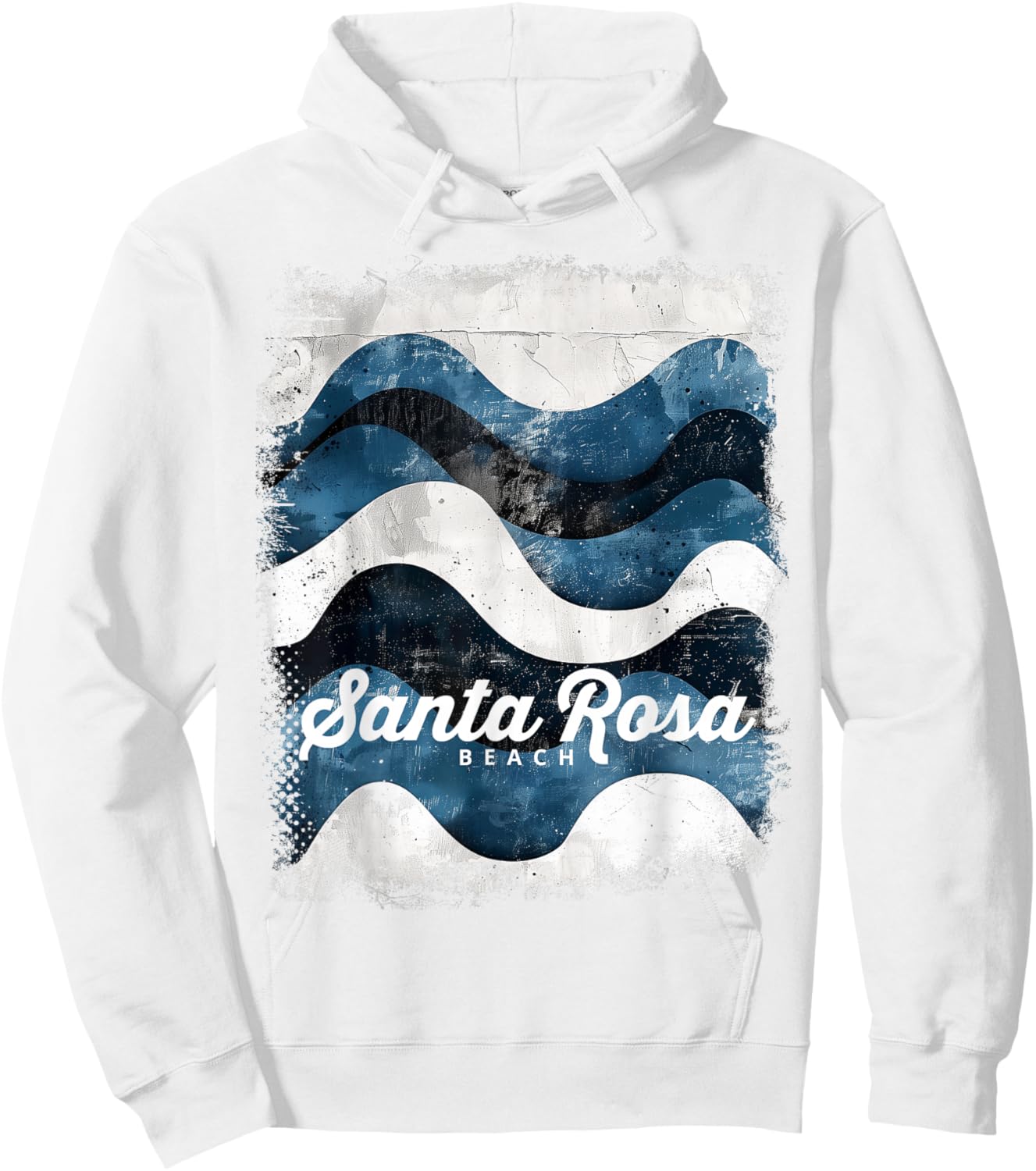 Santa Rosa Beach FL Florida Vintage Surfing Ocean Waves Women Hoodie - Hoodie | White