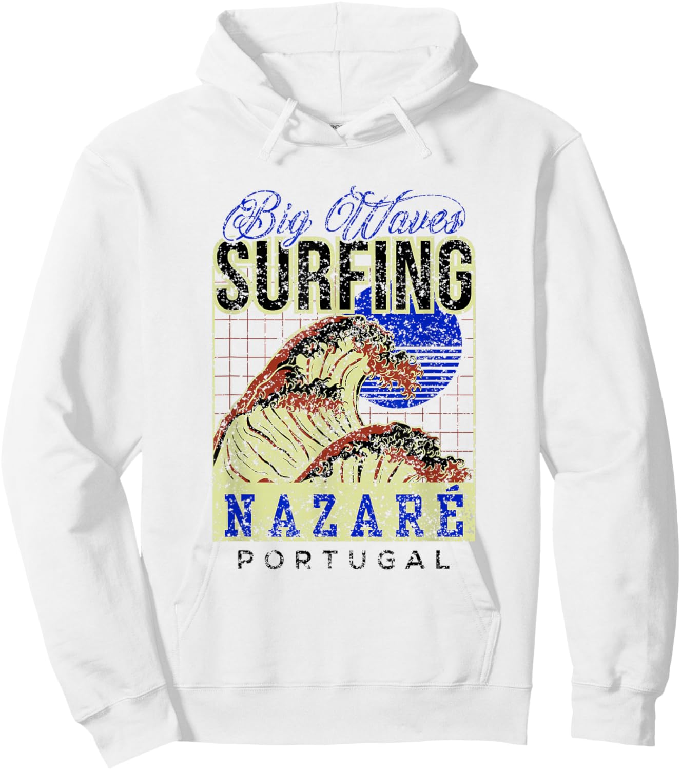 Big Wave Surfing Nazaré Portugal Surfer Surf Hoodie - Hoodie | White