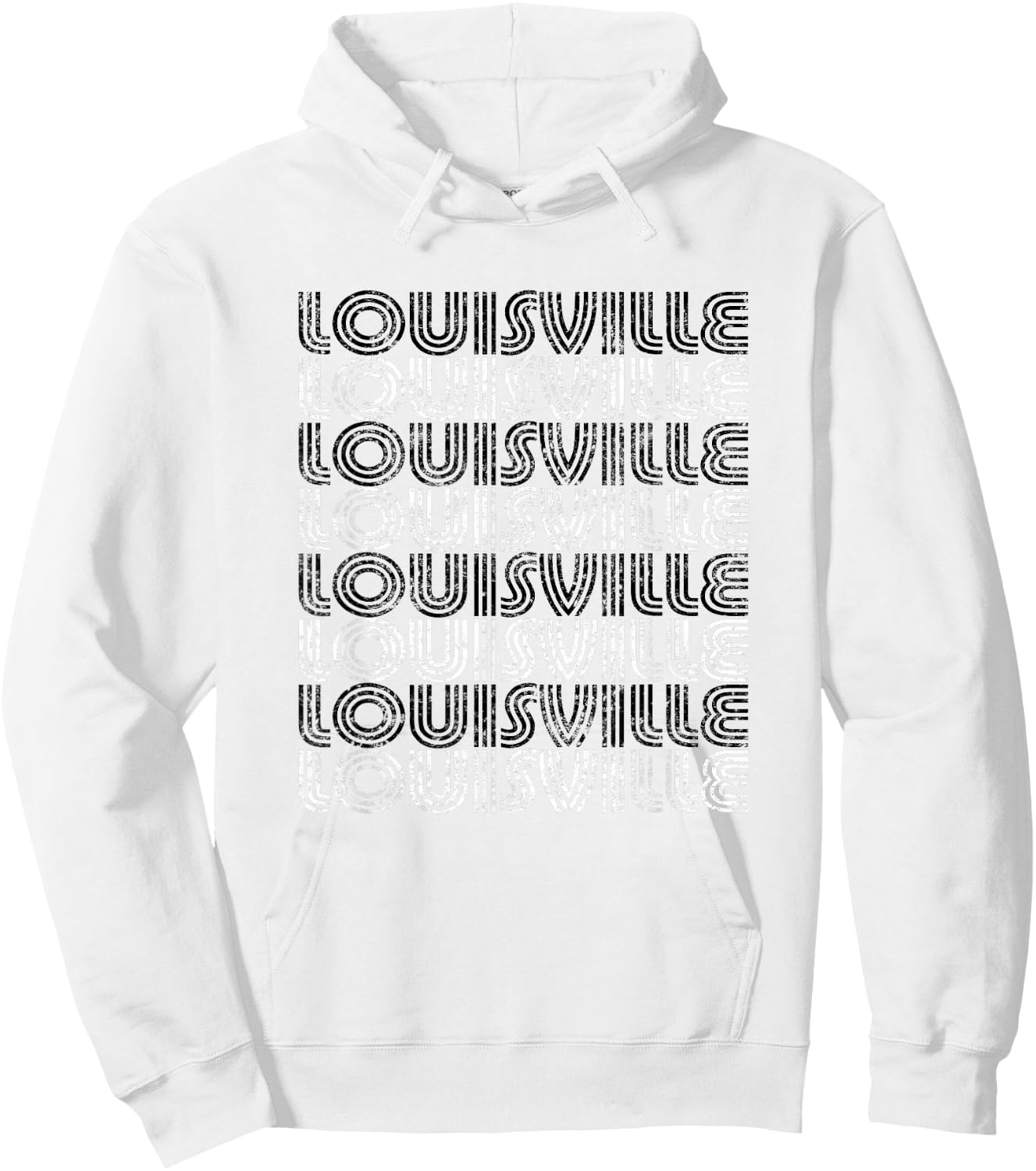 Louisville Kentucky Retro Vintage Weathered Hoodie - Hoodie | White