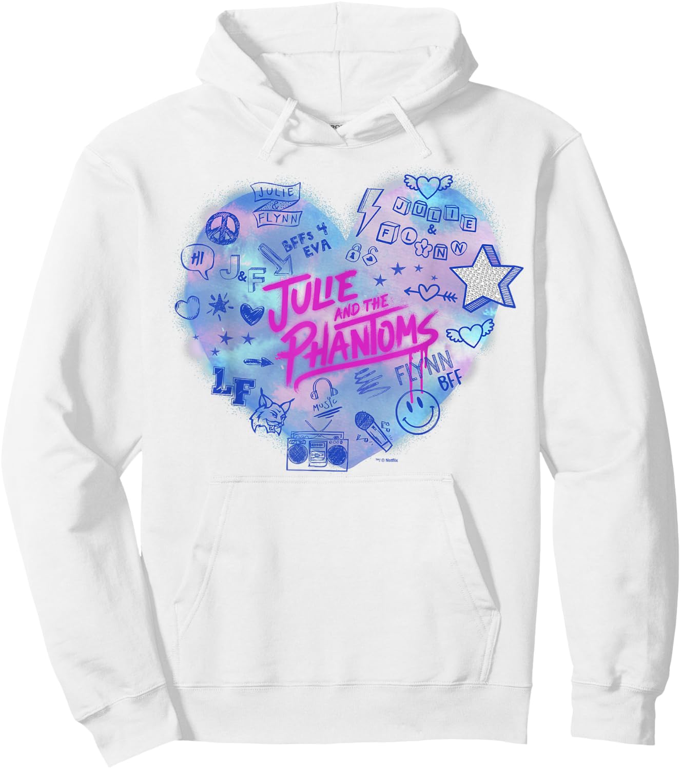 Julie and The Phantoms Airbrush Heart Logo Hoodie - Hoodie | White