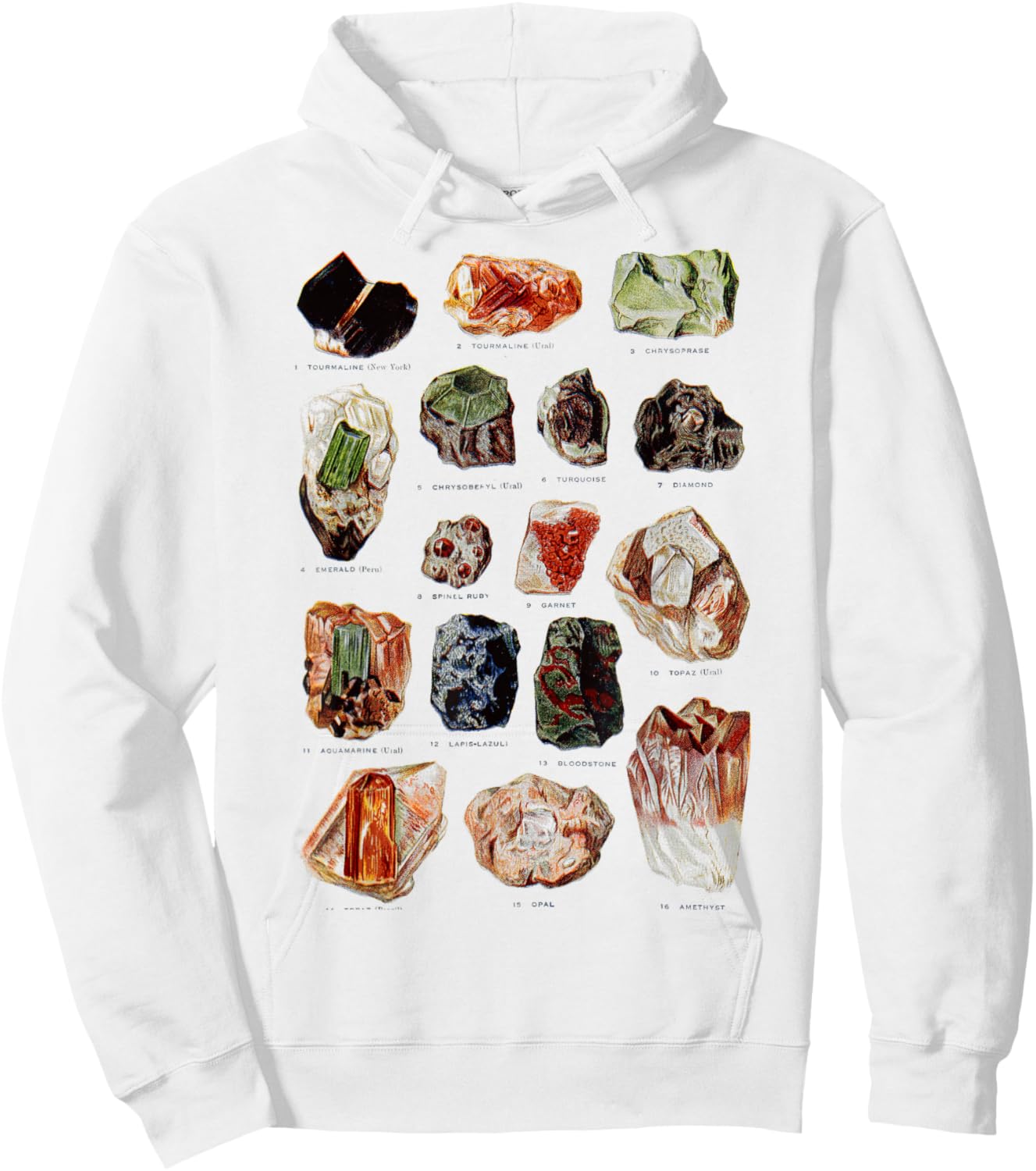 Minerals Gems and Crystals Rock Collecting Hoodie - Hoodie | White