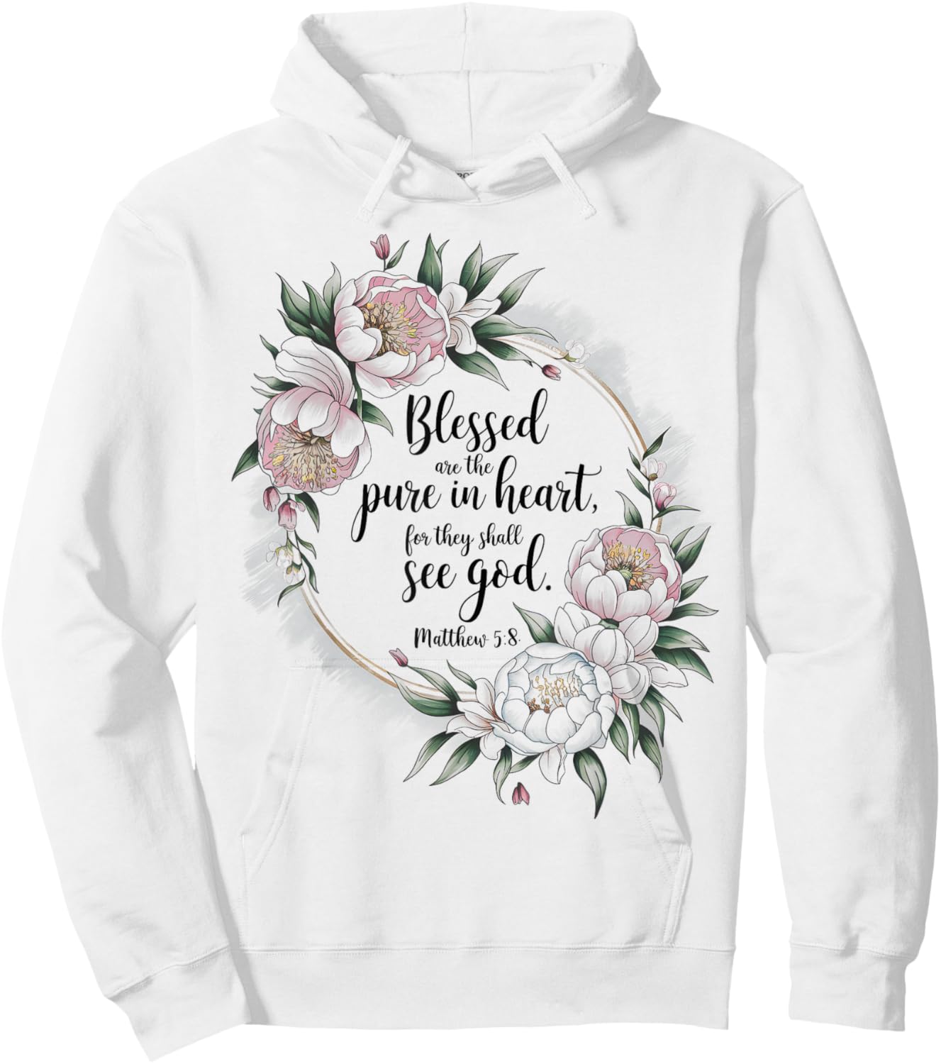 Blessed Are The Pure In Christian Faith Bible Verse Psalm Hoodie - Hoodie | White