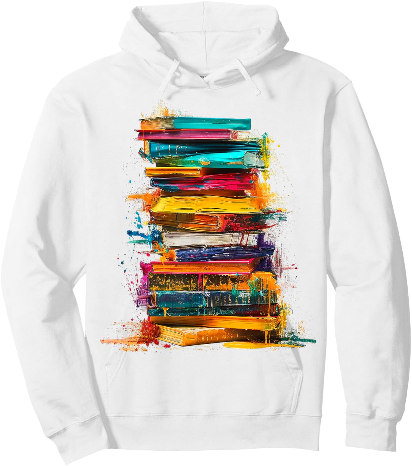 Books Painting Colorful Art Abstract Graphic Books Hoodie - Hoodie | White