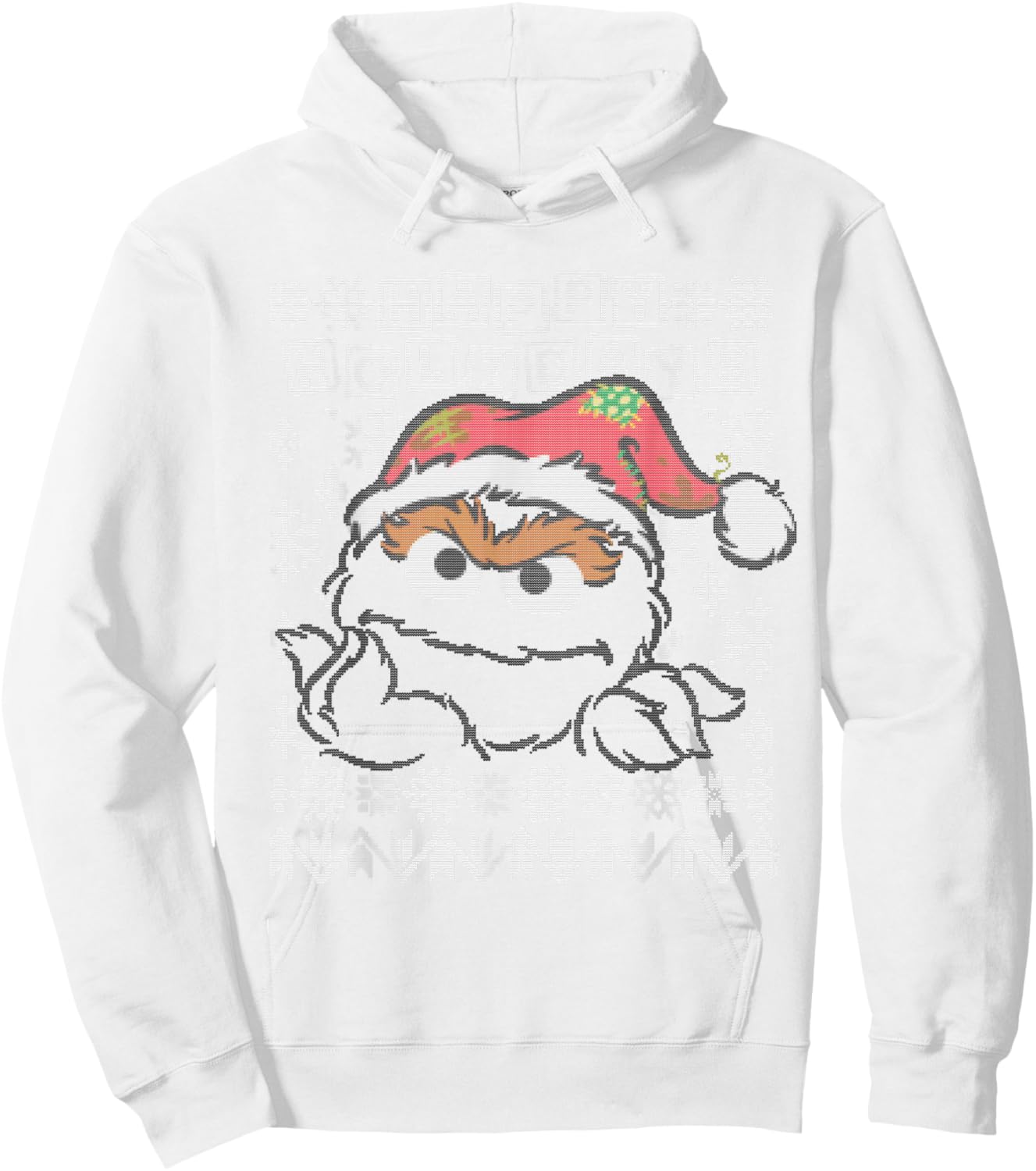 Sesame Street Oscar The Grouch Ugly Christmas Hoodie - Hoodie | White