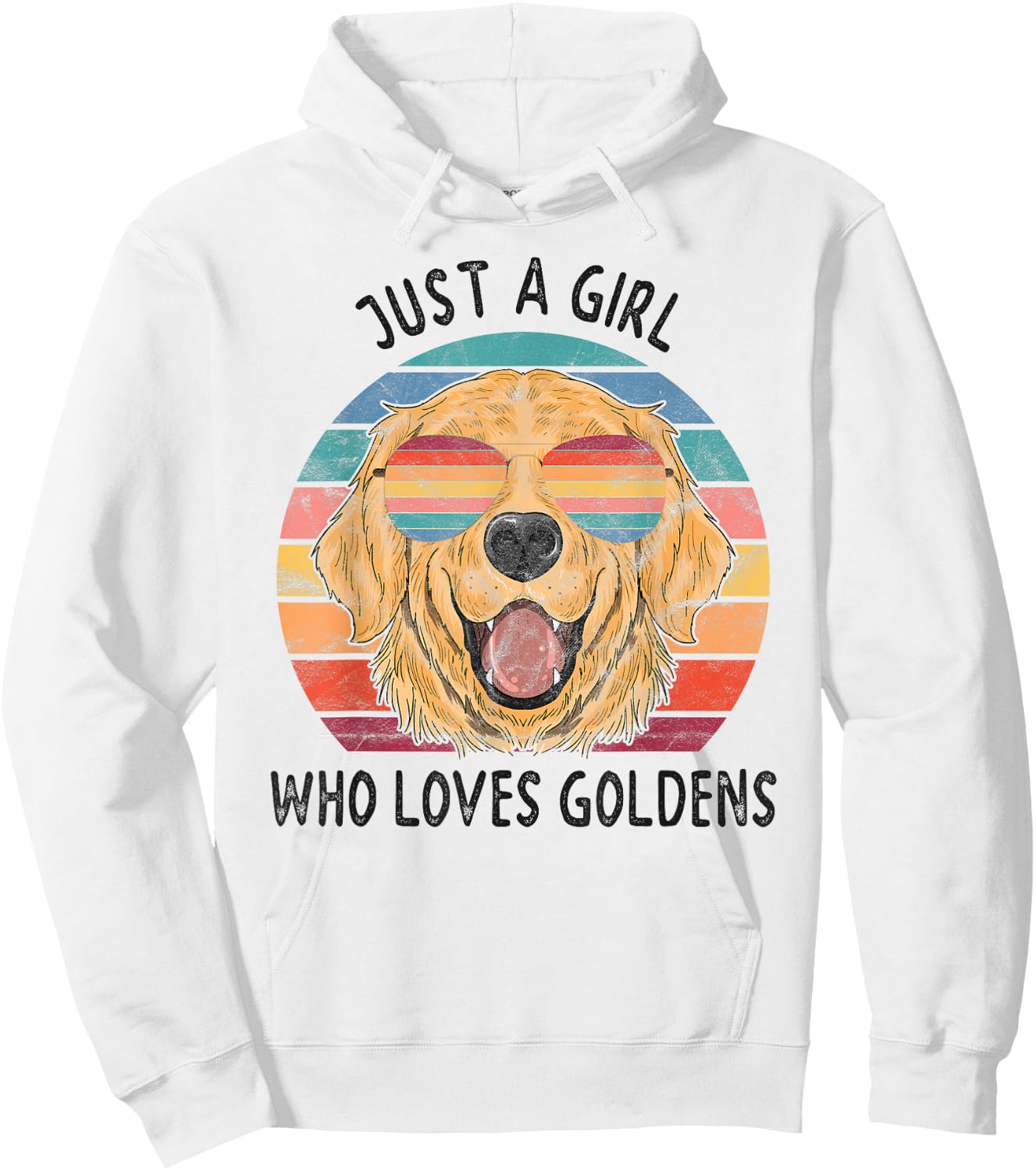 Girl Who Loves Golden Retrievers Dogs Hoodie - Hoodie | White
