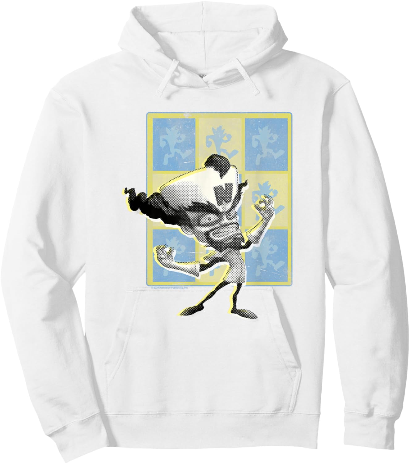 Crash Bandicoot Retro Checkerboard Dr. Neo Cortex Poster Hoodie - Hoodie | White