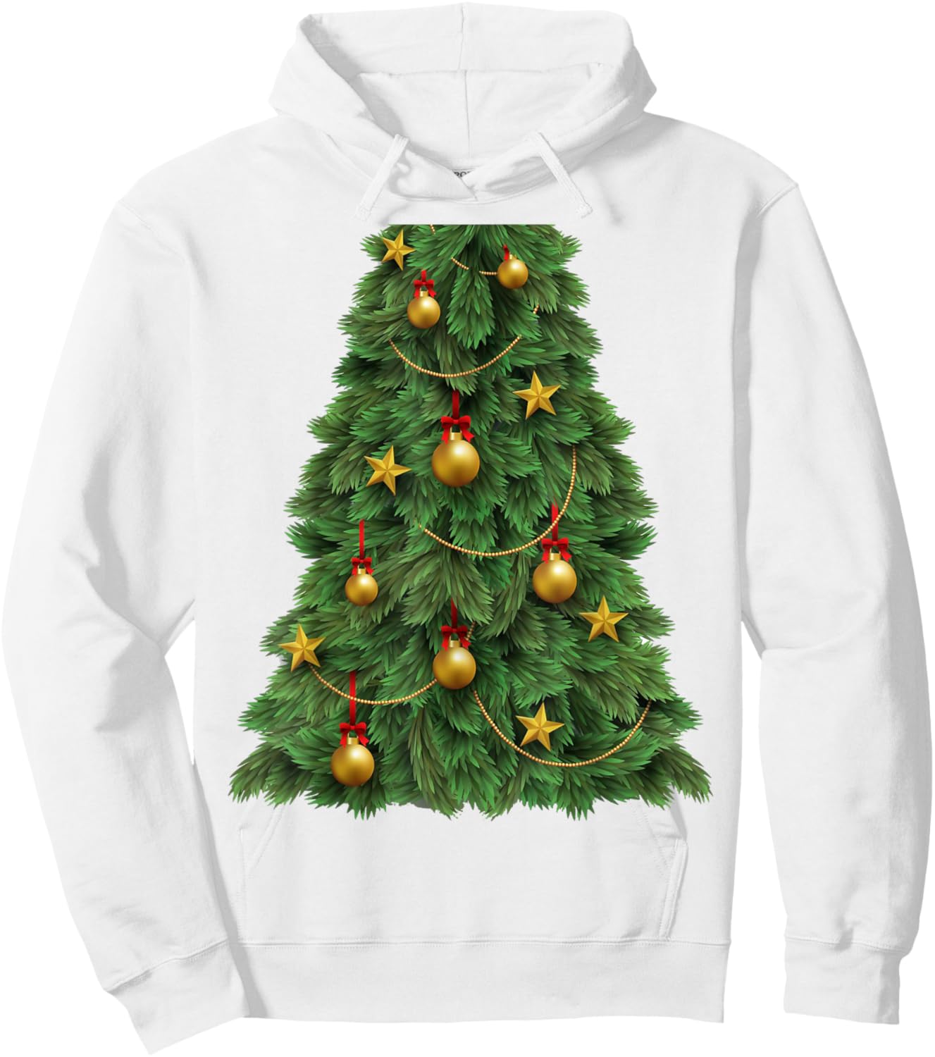 Christmas Tree Costume Idea For Adults & Christmas Tree Hoodie - Hoodie | White