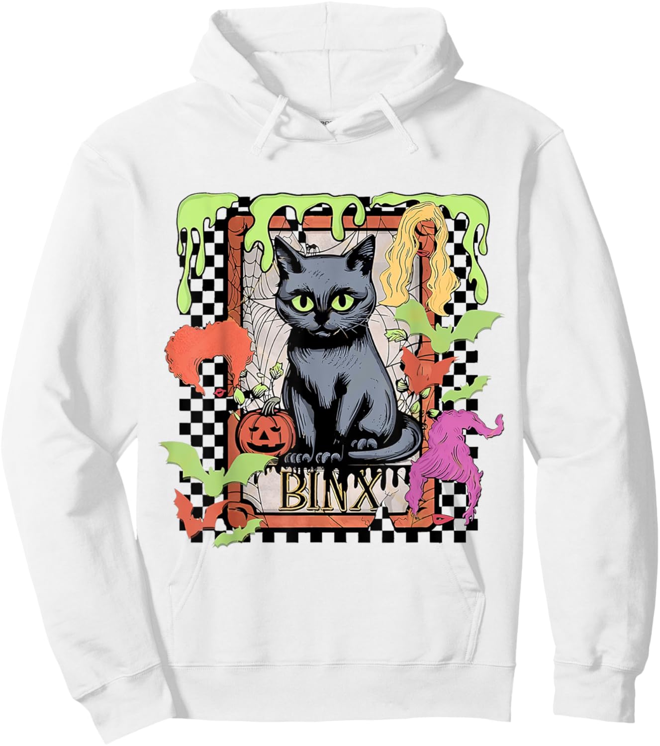 Black Cat Witch Binx Halloween Women Kids Hoodie - Hoodie | White
