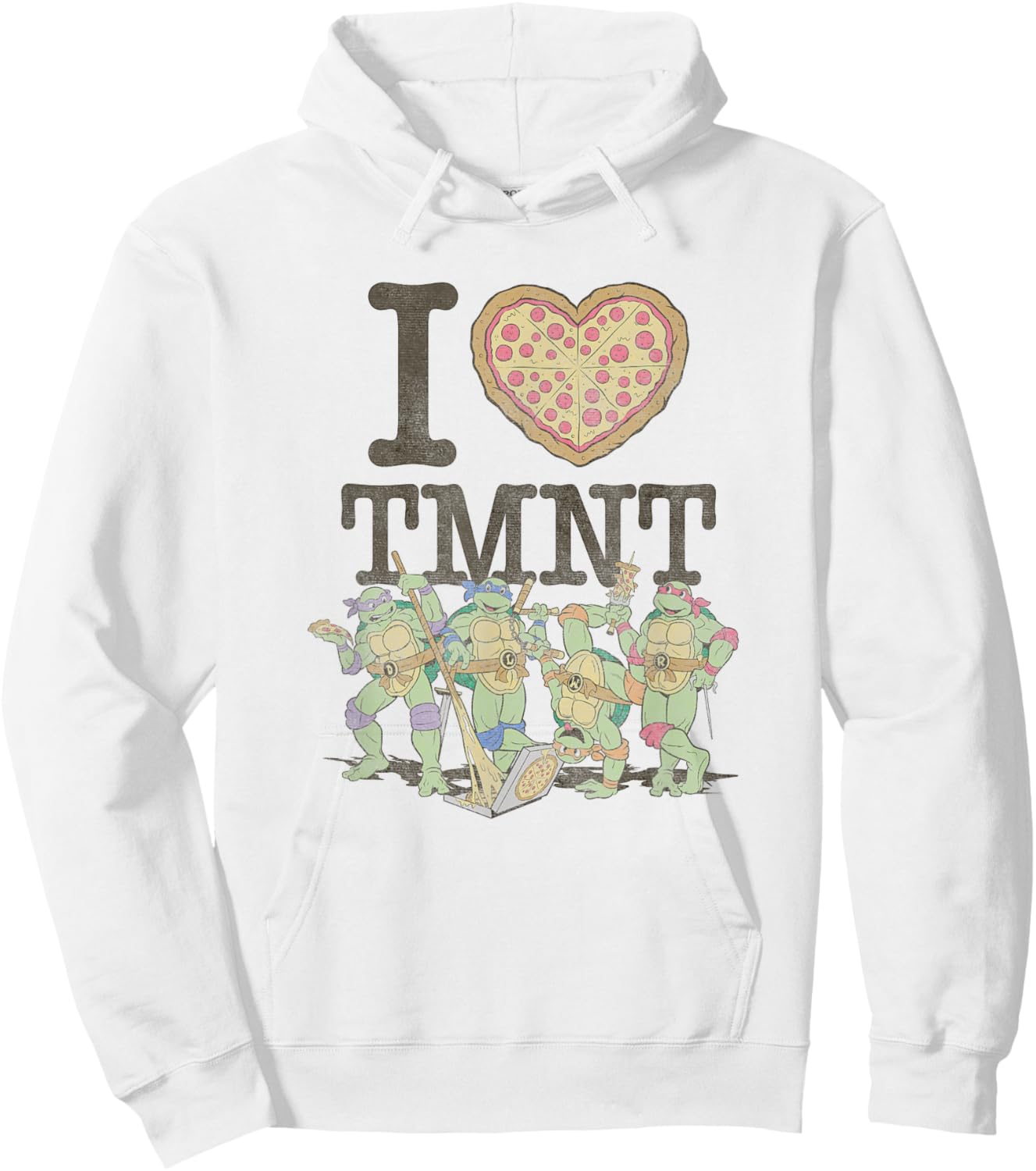 Teenage Mutant Ninja Turtles I Love TMMT Pizza Team Portrait Hoodie - Hoodie | White