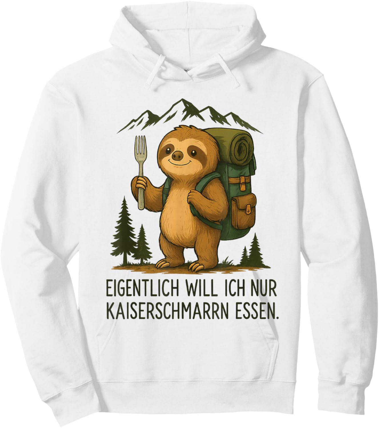 Süßes Faultier Kaiserschmarrn Lustiges Bergsteiger Wander Hoodie - Hoodie | White