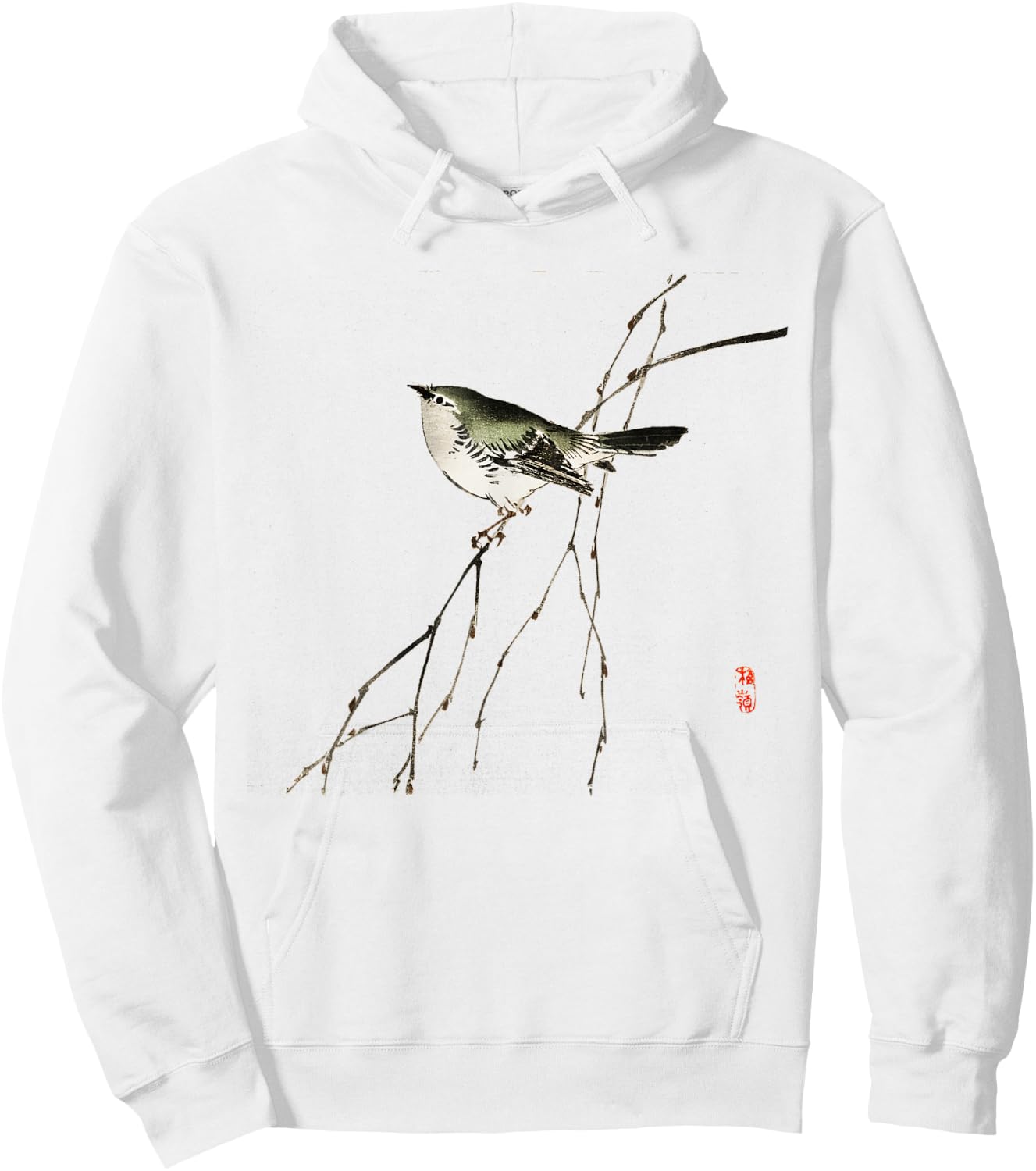 Japanese art Tit design - for bird lovers Hoodie - Hoodie | White